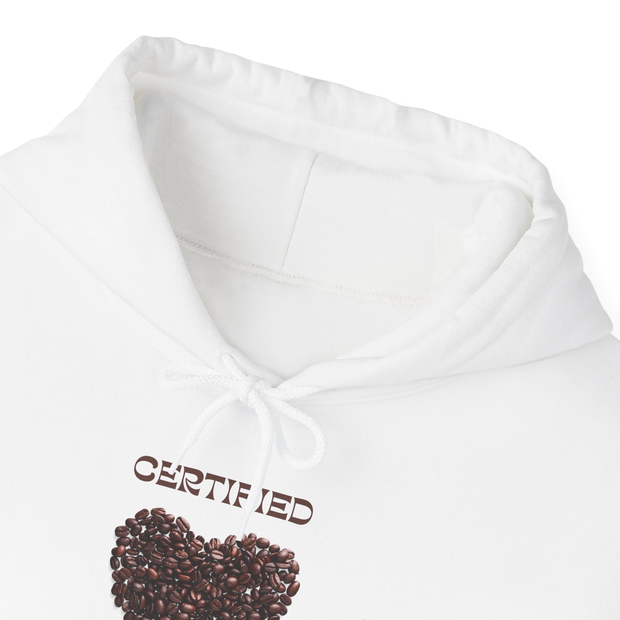 Coffee Lover Hoodie — "Certified Coffee Lover" Heart of Coffee Beans Pullover