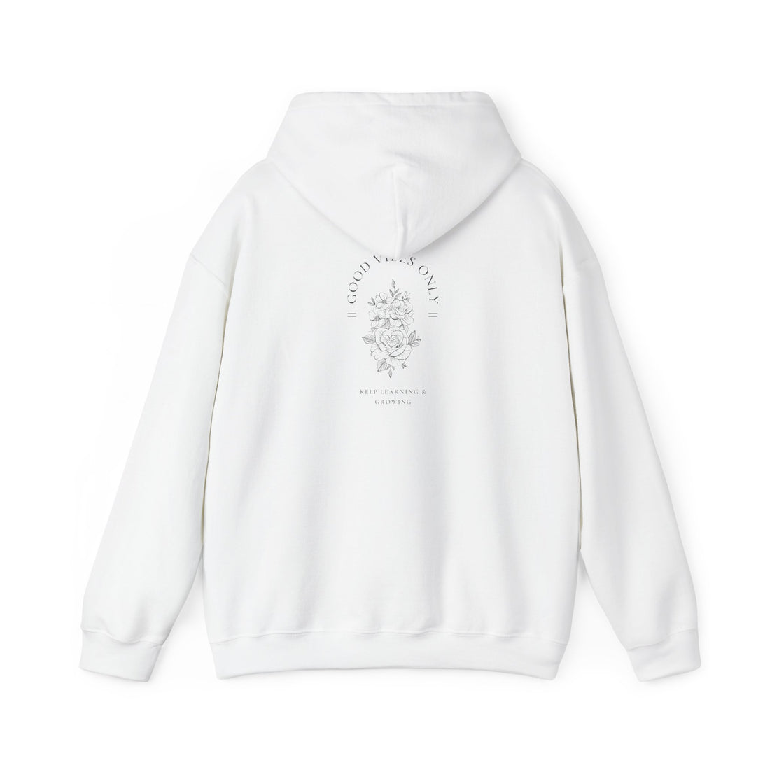 Floral Moon Hoodie — 'Stay Wild' Minimal Botanical Graphic Hooded Sweatshirt