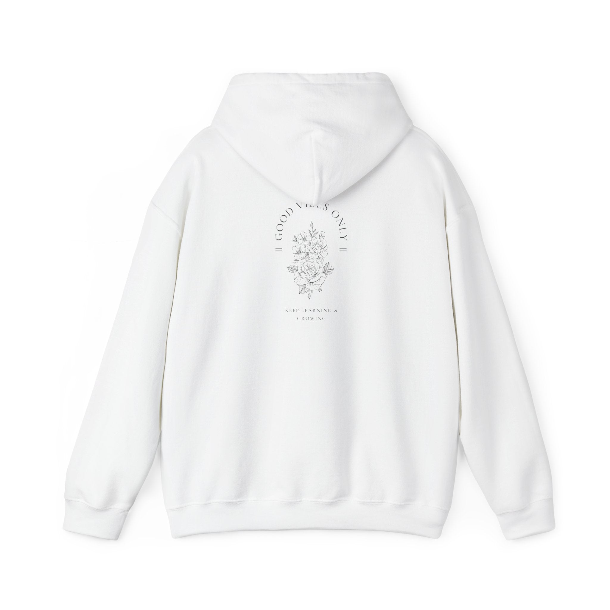 Floral Moon Hoodie — 'Stay Wild' Minimal Botanical Graphic Hooded Sweatshirt