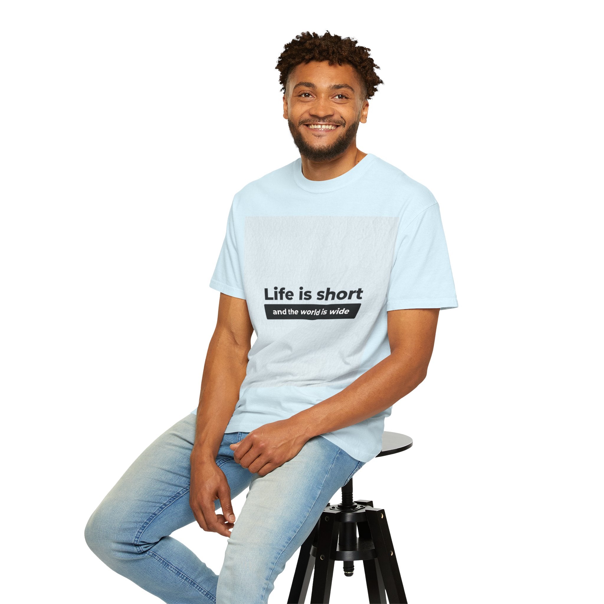 Life Is Short Travel T‑Shirt — "Life is short and the world is wide" Adventure Tee