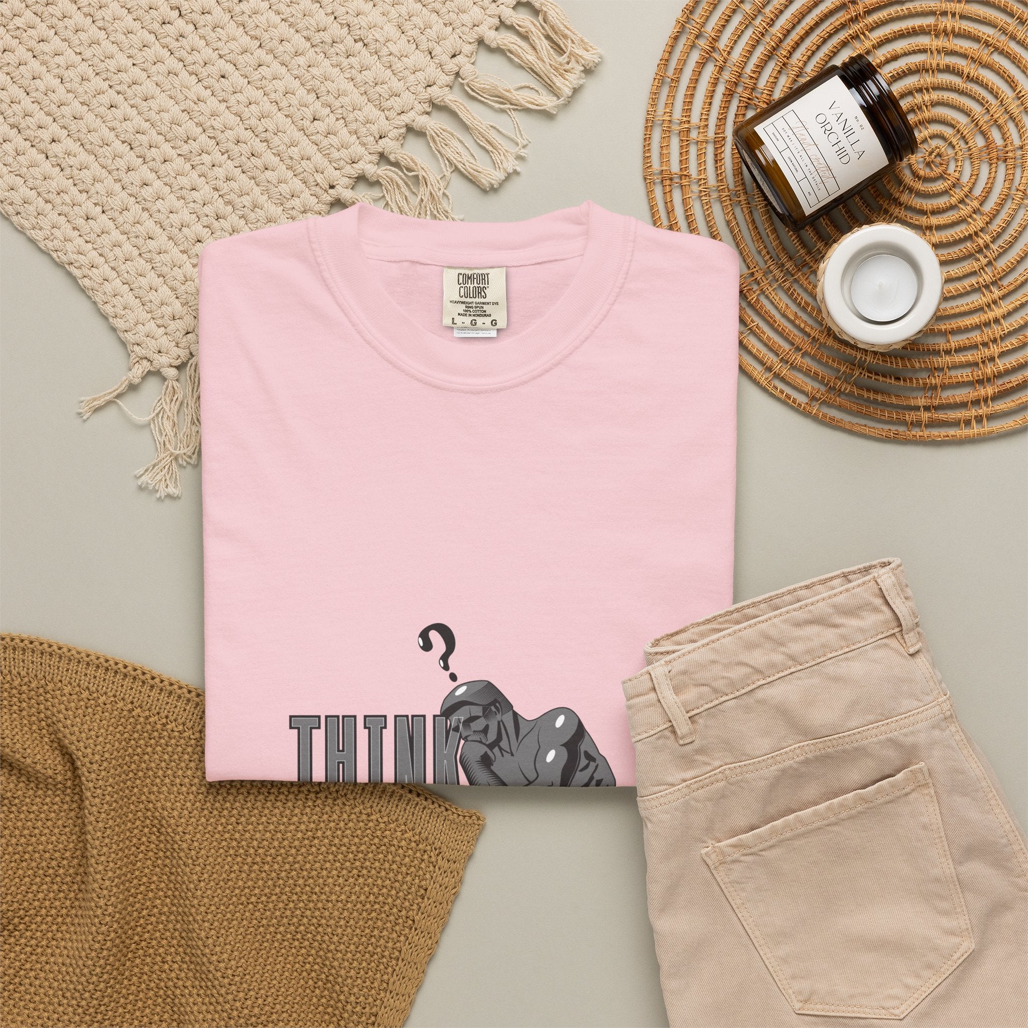 Think Big T-Shirt — Motivational Graphic Tee with Thinking Man Design