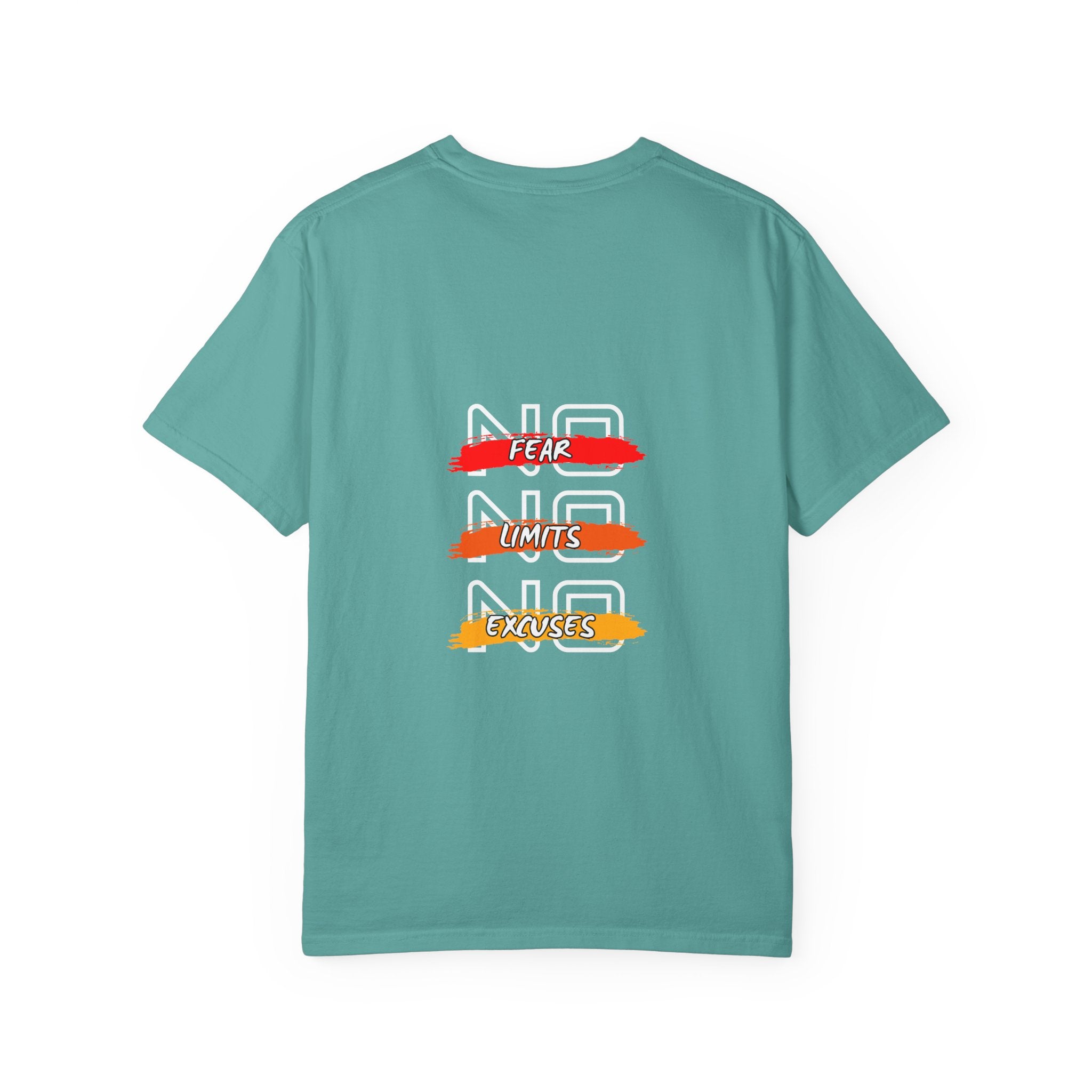 T-Shirt — "No Fear, No Limits, No Excuses" Motivational Graphic Tee