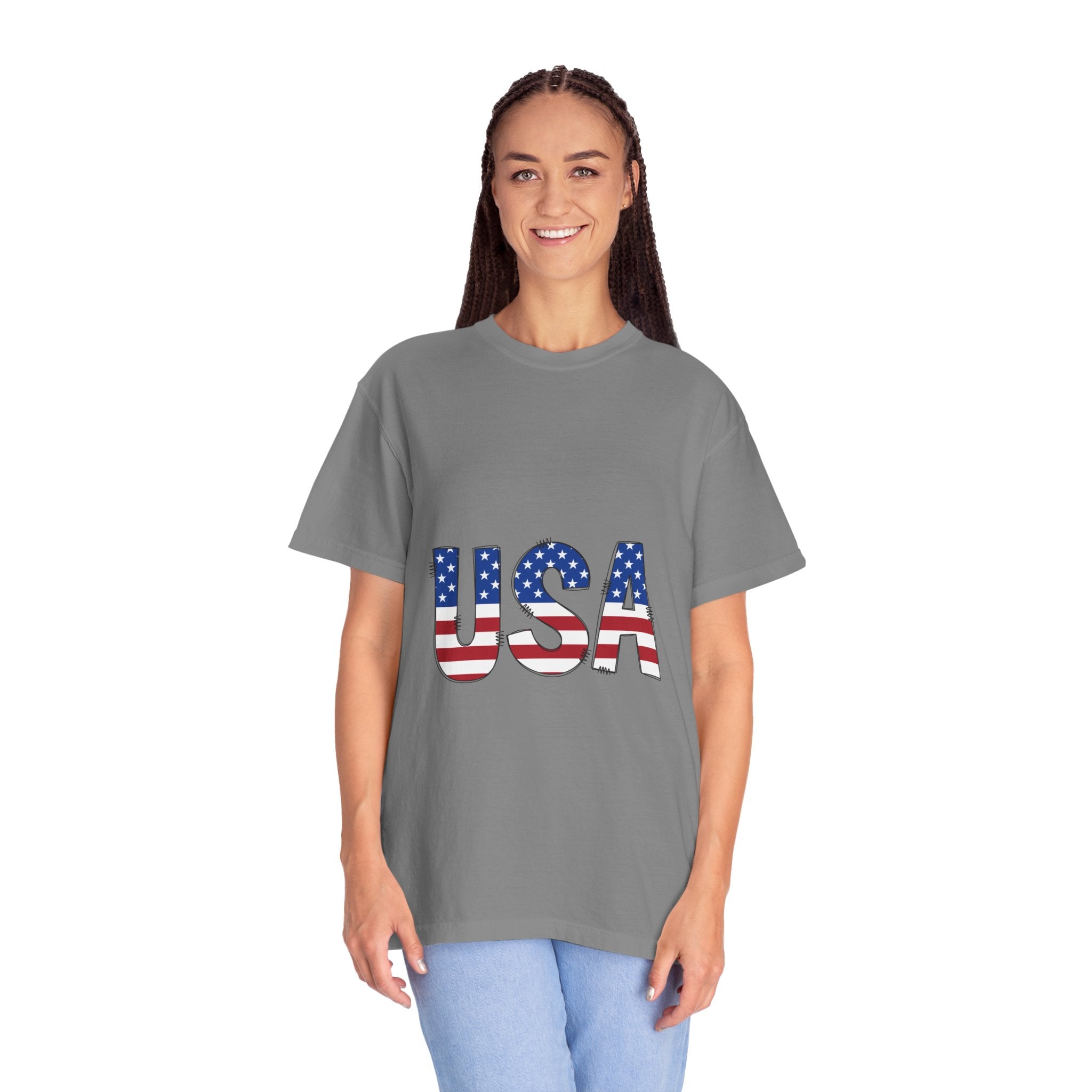 USA Flag Graphic T-Shirt — Patriotic Fourth of July Tee