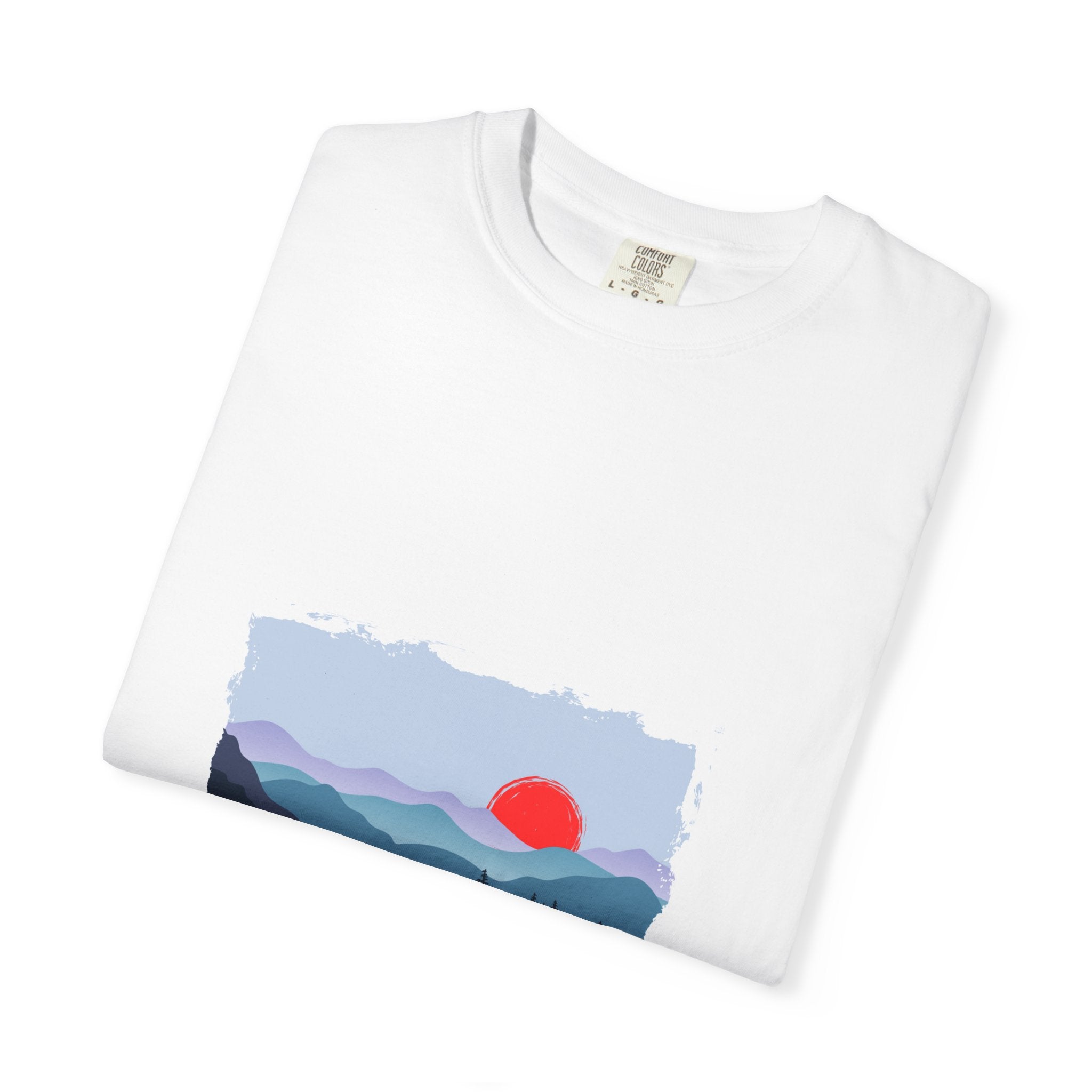 Life Is Good Mountain T-Shirt — Scenic Sunrise Graphic Tee