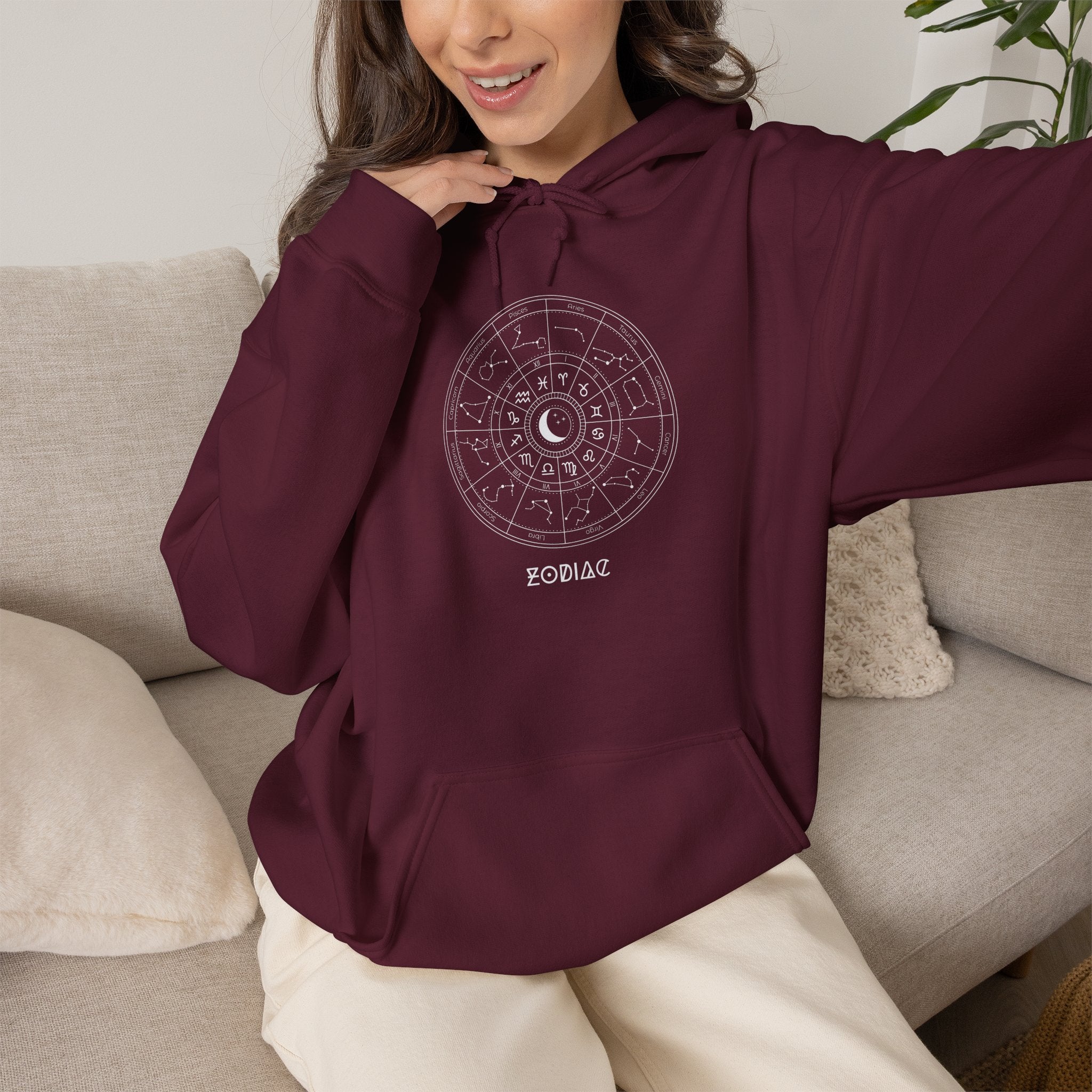 Zodiac Constellation Hoodie - Moon & Star Astrology Graphic Sweatshirt