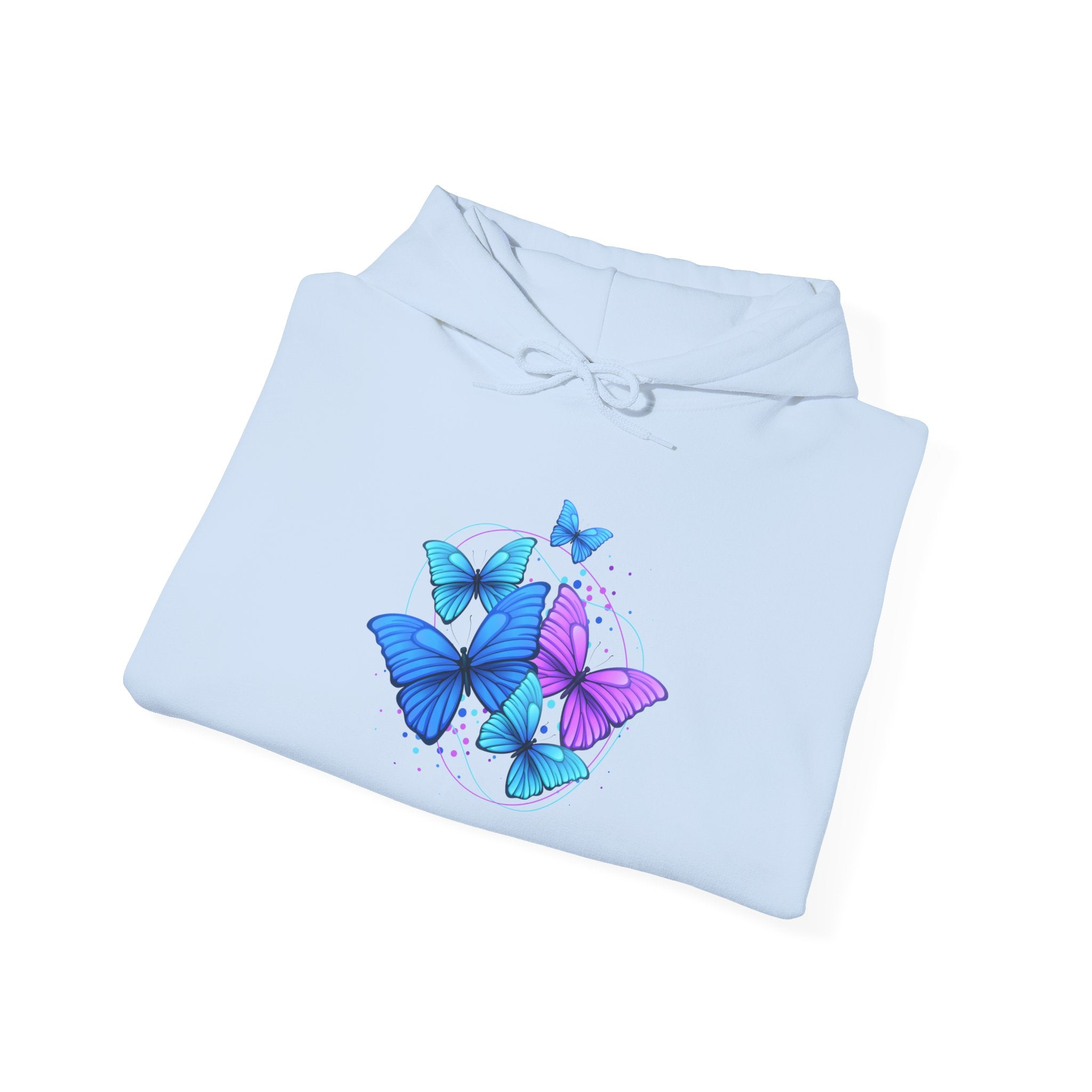 Butterfly Cluster Hoodie – Blue & Purple Butterfly Graphic Sweatshirt