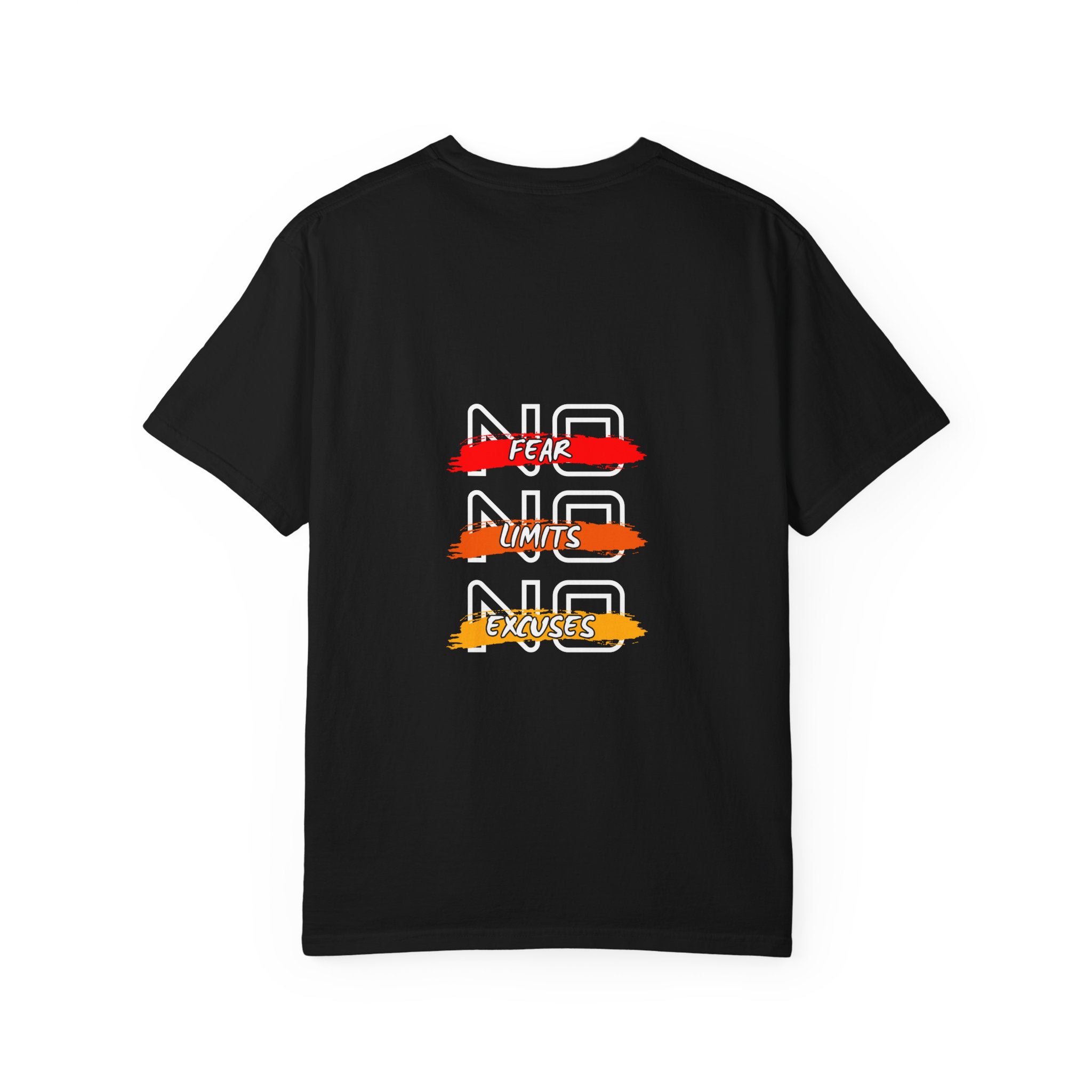 T-Shirt — "No Fear, No Limits, No Excuses" Motivational Graphic Tee