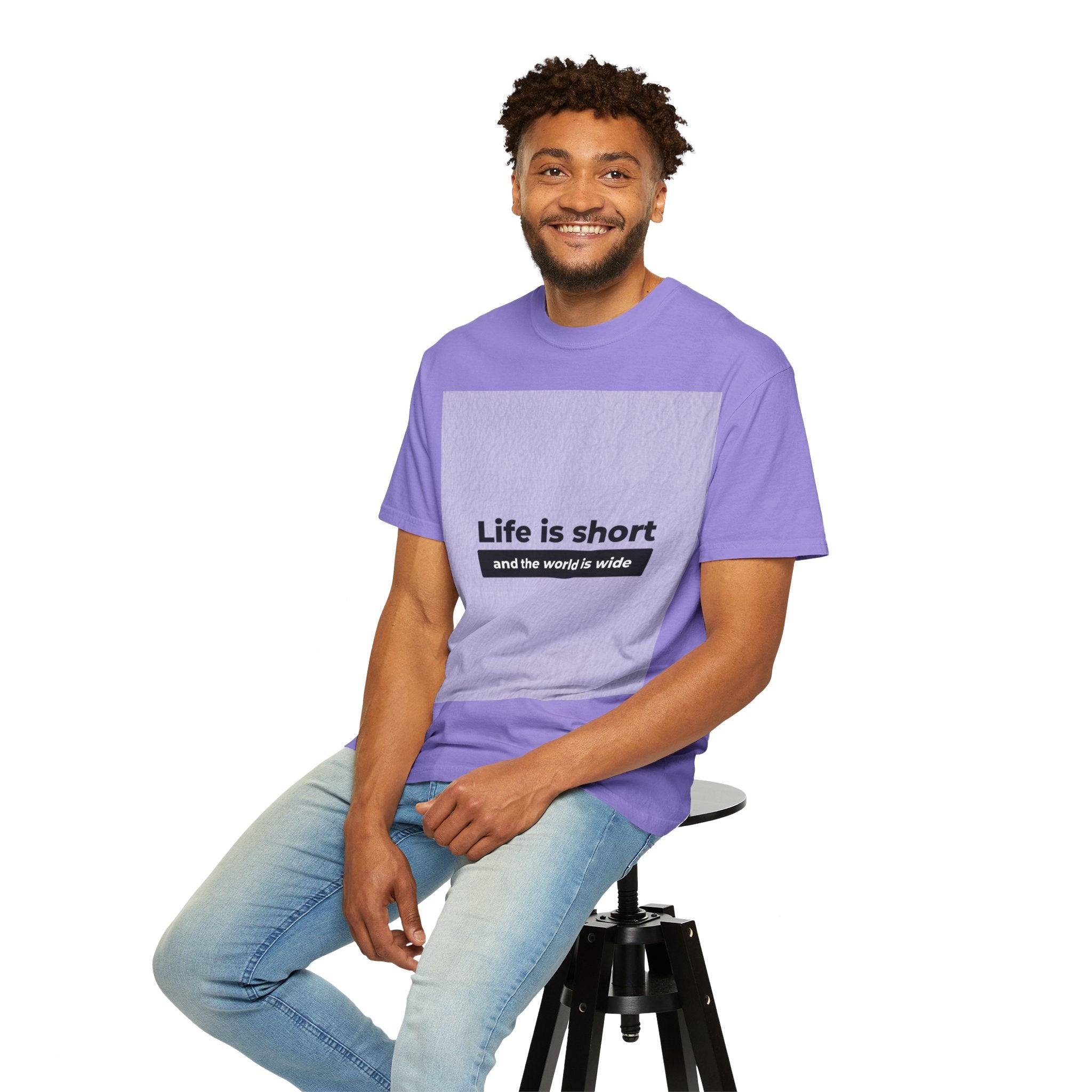 Life Is Short Travel T‑Shirt — "Life is short and the world is wide" Adventure Tee