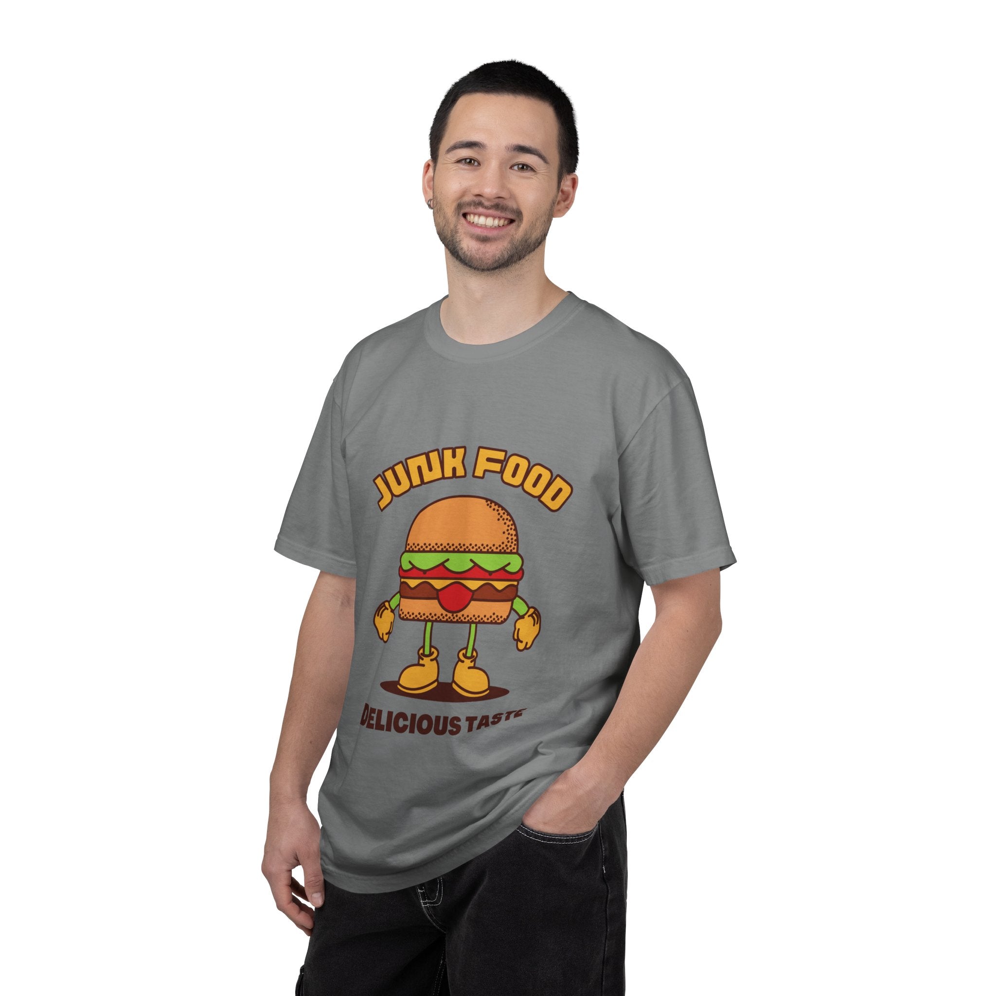 Junk Food Burger T-Shirt — Cute Retro ‘Delicious Taste’ Graphic Tee