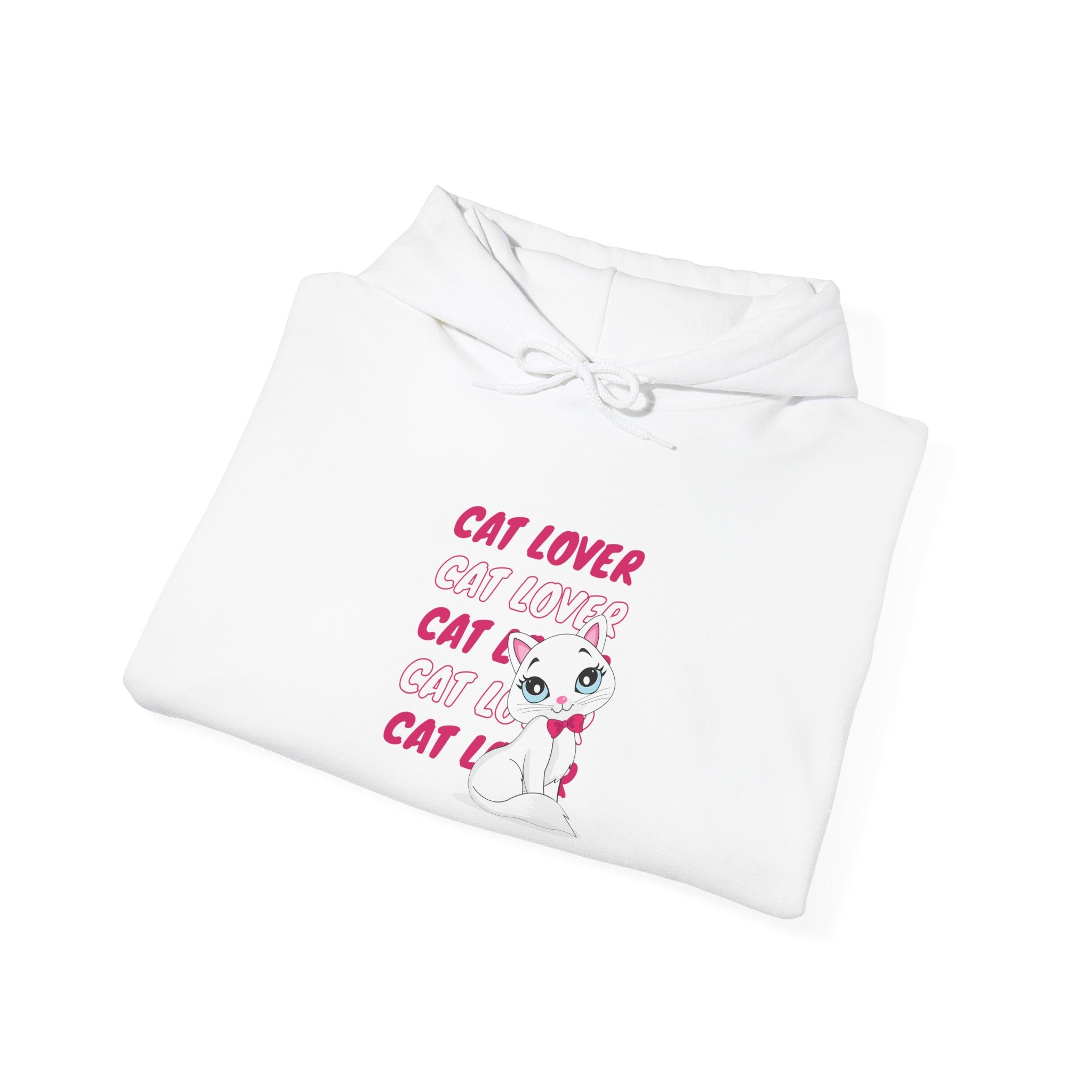Cat Lover Hoodie — Cute Pink Kitty Graphic Pullover