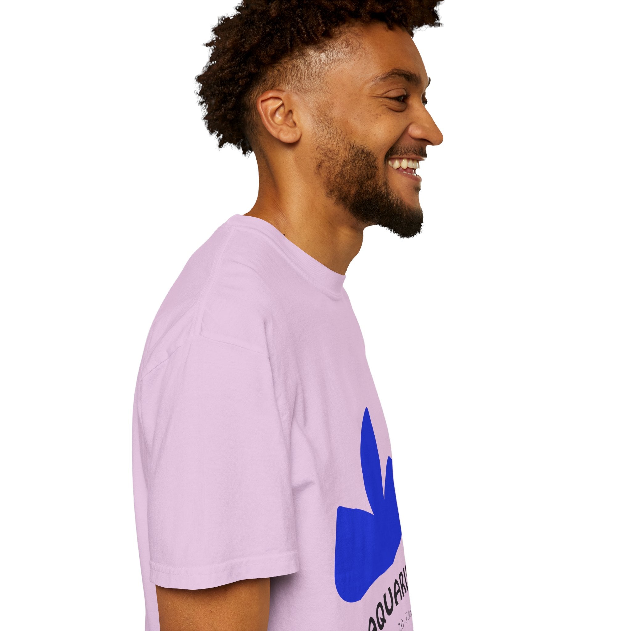 Aquarius Zodiac T-Shirt — Bold Blue Symbol, January 20–February 18 Astrology Tee