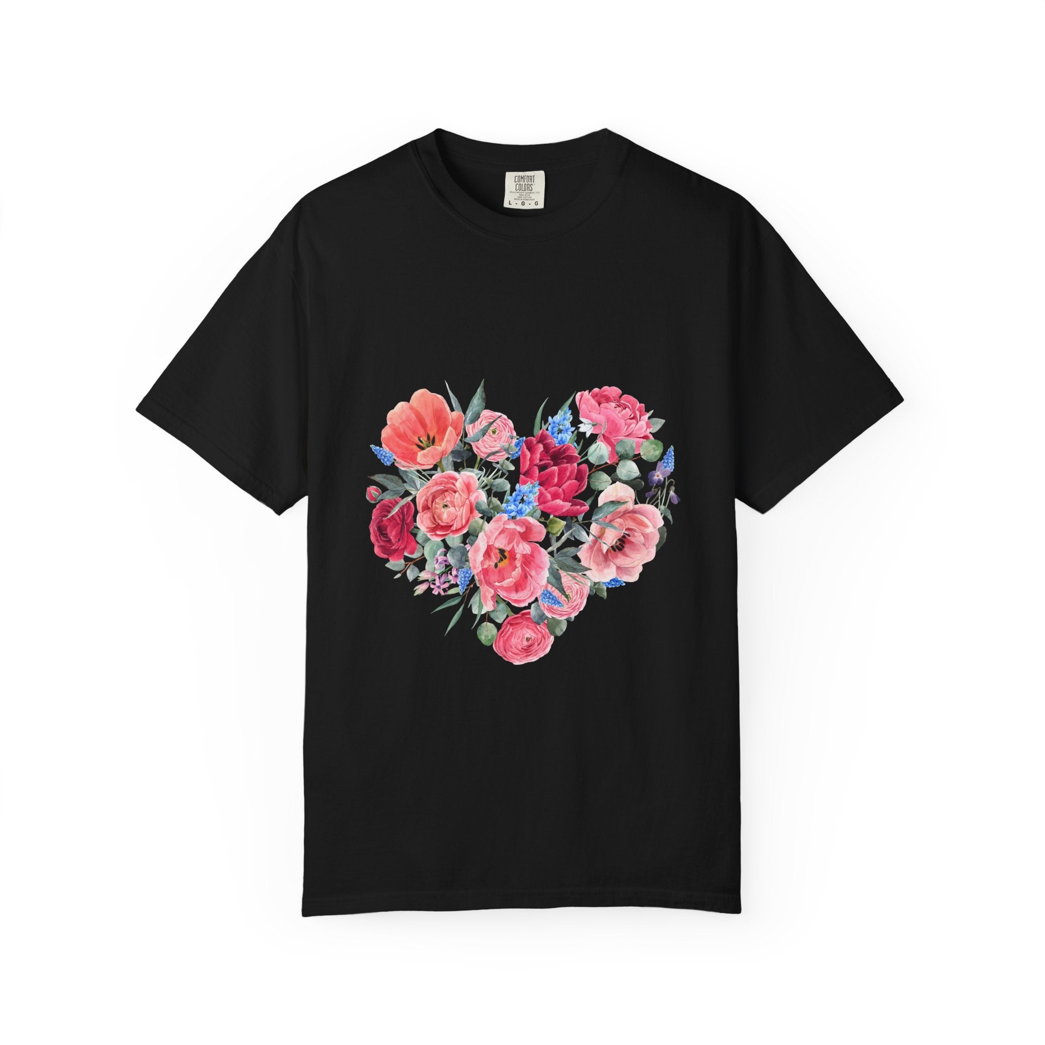 Floral Heart T-Shirt – Watercolor Rose Heart Graphic Tee (Valentine’s Day, Mother's Day)