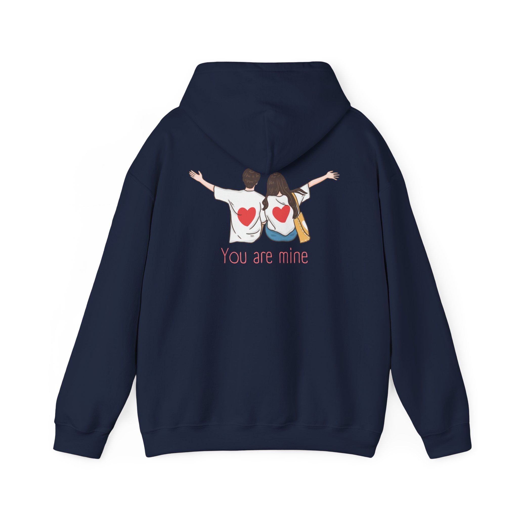 Cute Couples Hoodie — "You Are Mine" Matching Heart Back Design