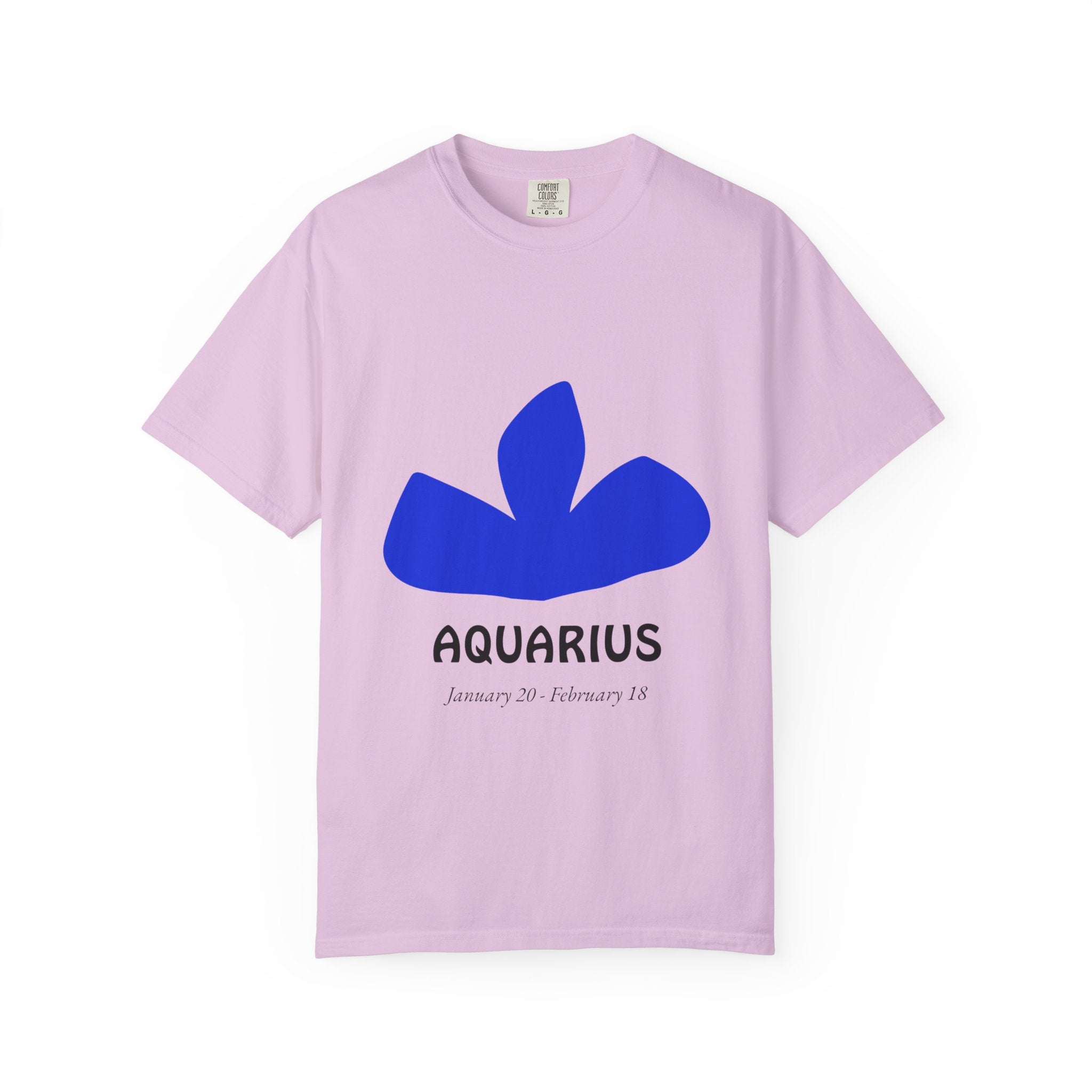 Aquarius Zodiac T-Shirt — Bold Blue Symbol, January 20–February 18 Astrology Tee