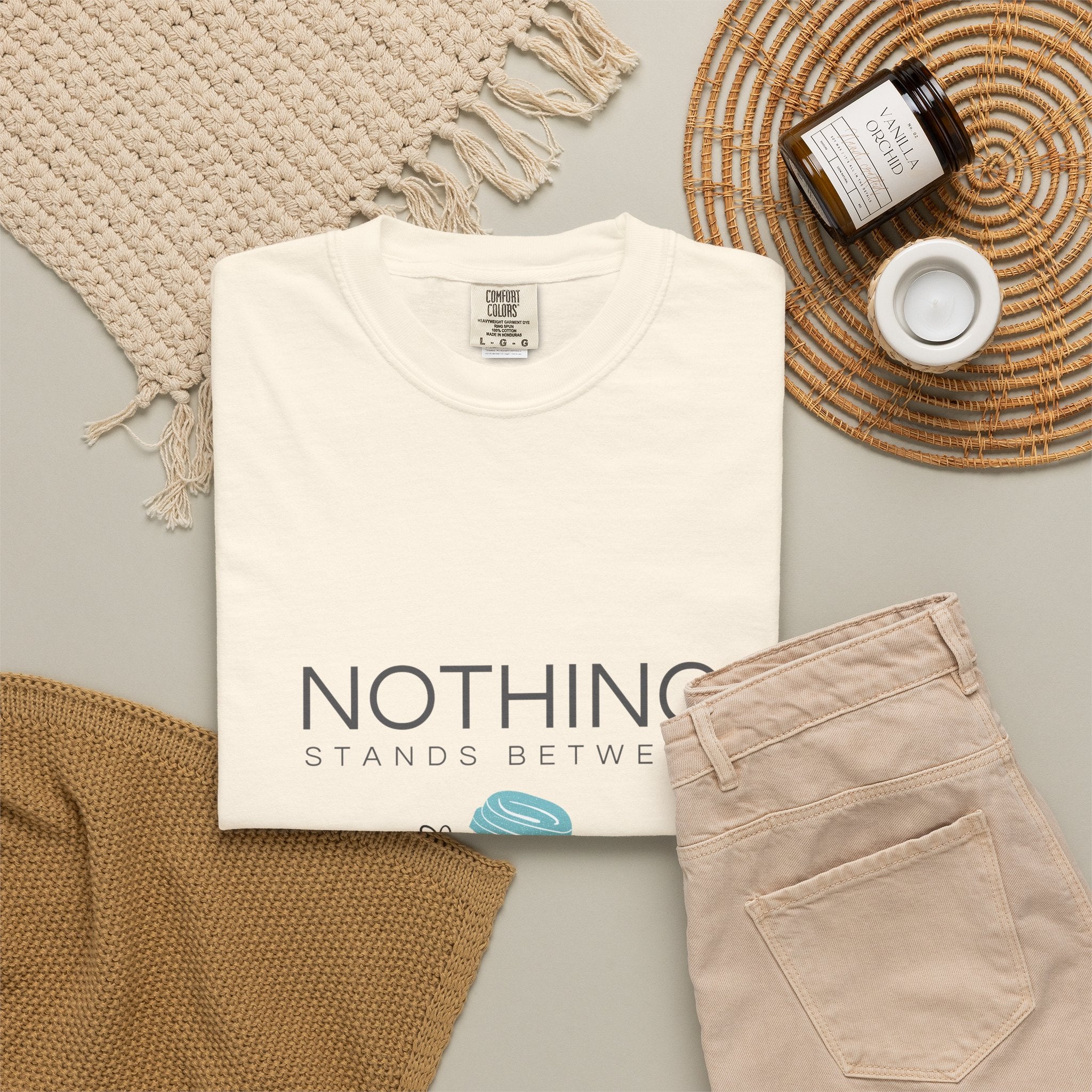 Nothing Stands Between A Girl And Her Coffee T-Shirt — Cute Coffee Lover Tee