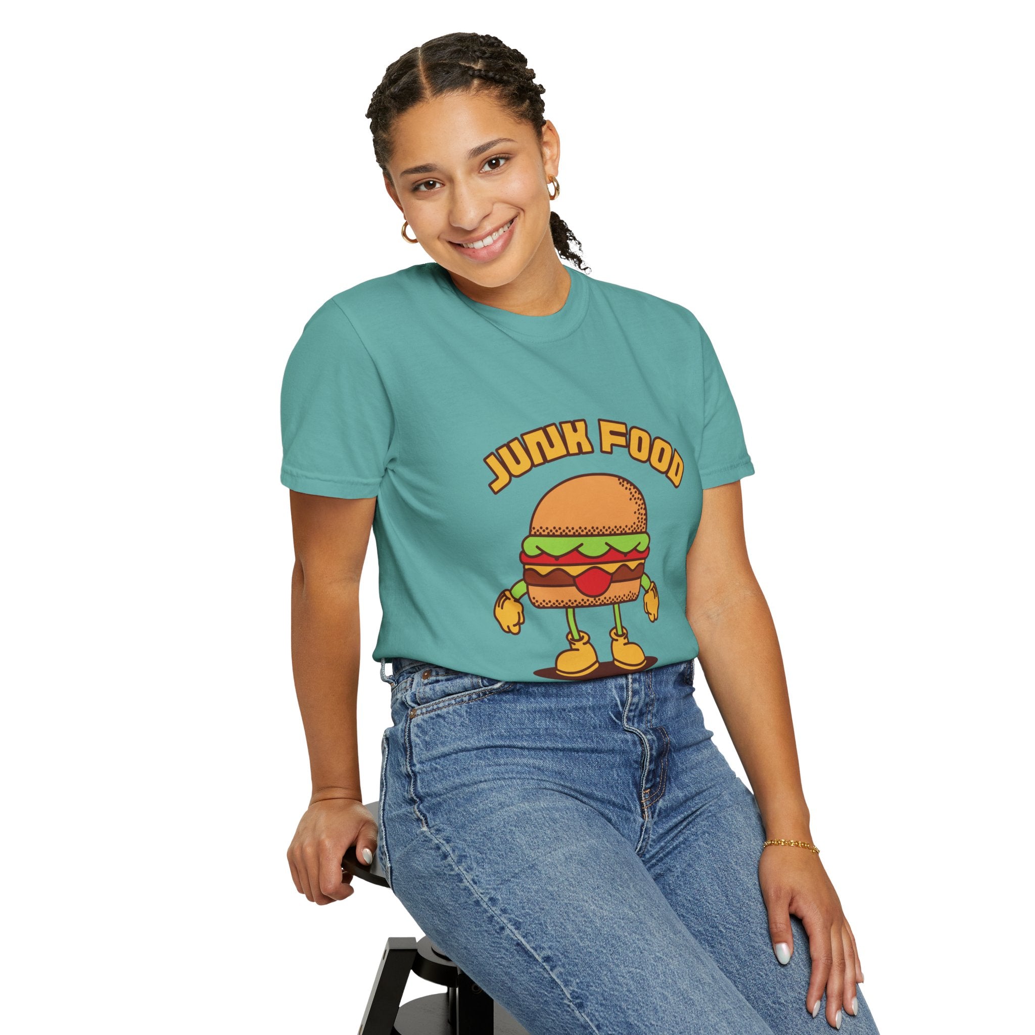 Junk Food Burger T-Shirt — Cute Retro ‘Delicious Taste’ Graphic Tee