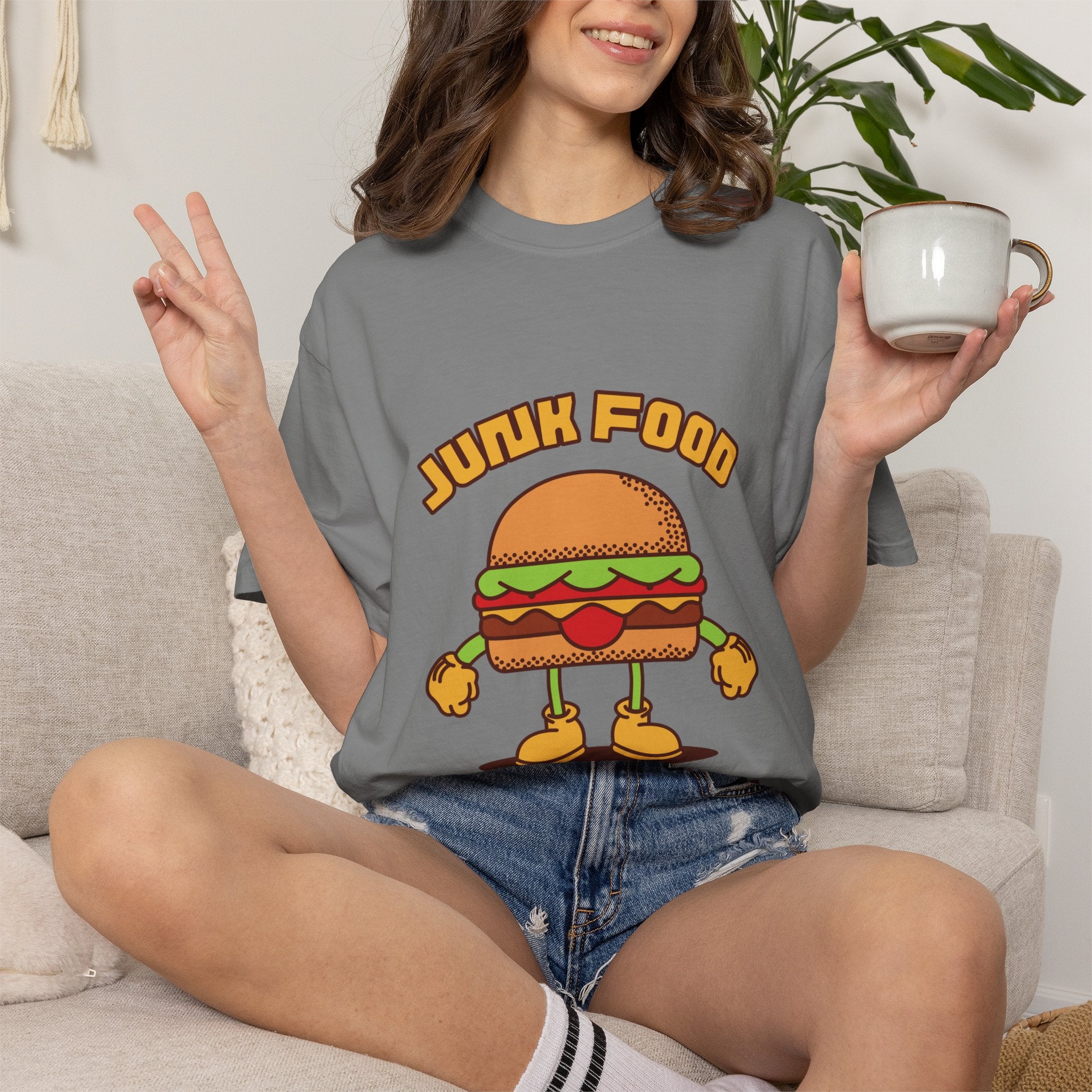 Junk Food Burger T-Shirt — Cute Retro ‘Delicious Taste’ Graphic Tee