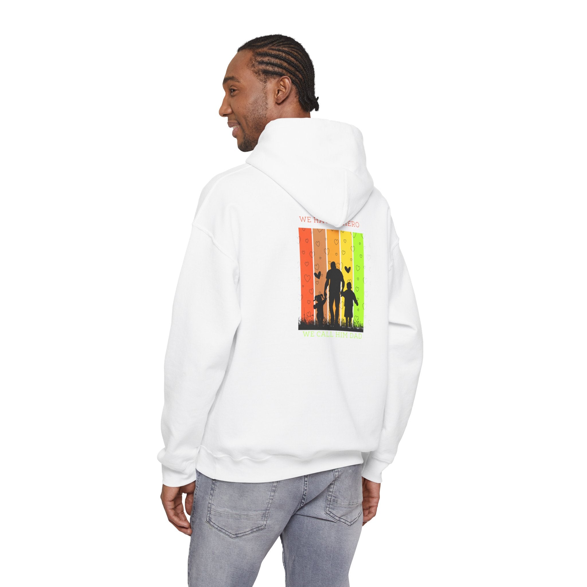 Father and Kids Retro Sunset Hoodie — Dad and Children Silhouette Sweatshirt