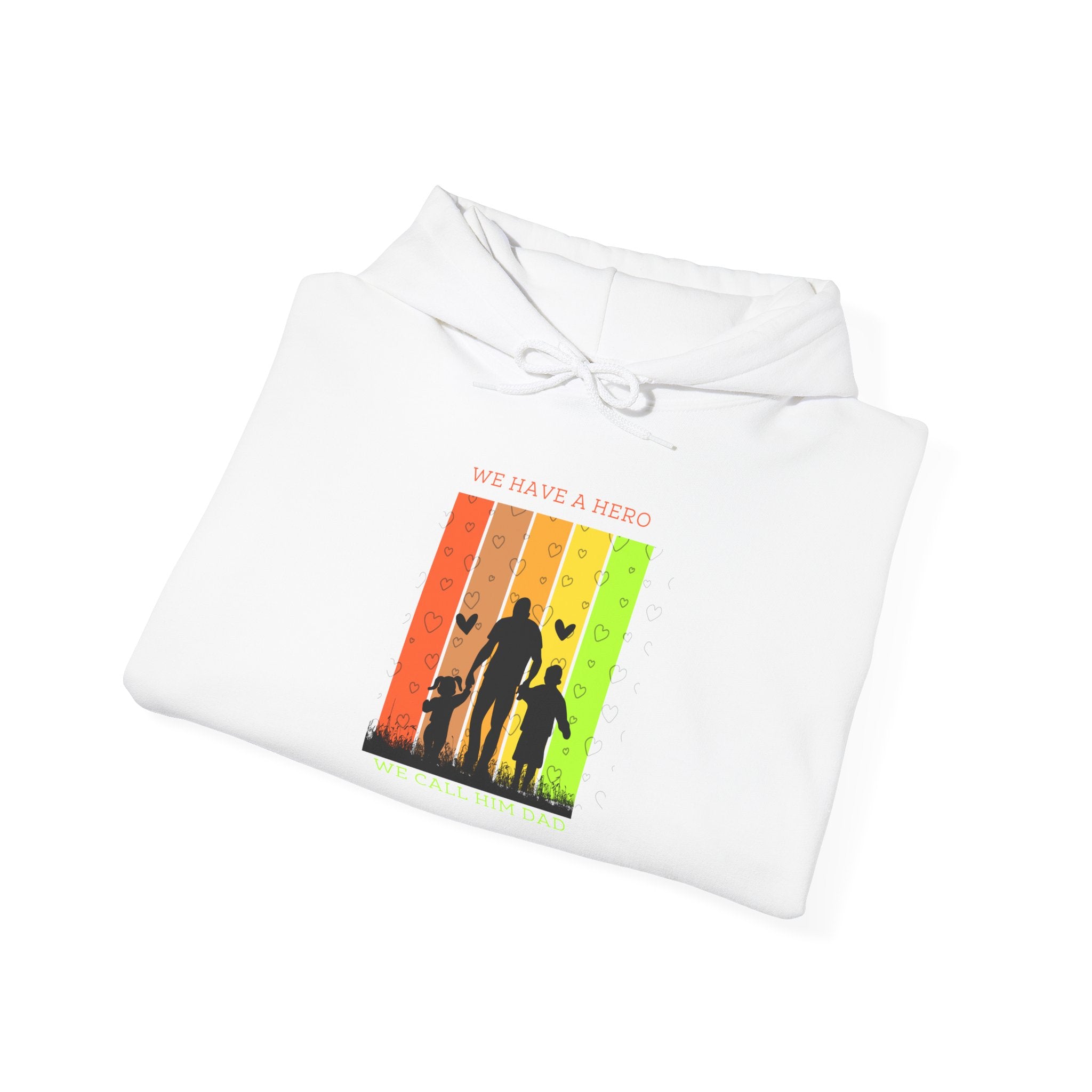 Father and Kids Retro Sunset Hoodie — Dad and Children Silhouette Sweatshirt