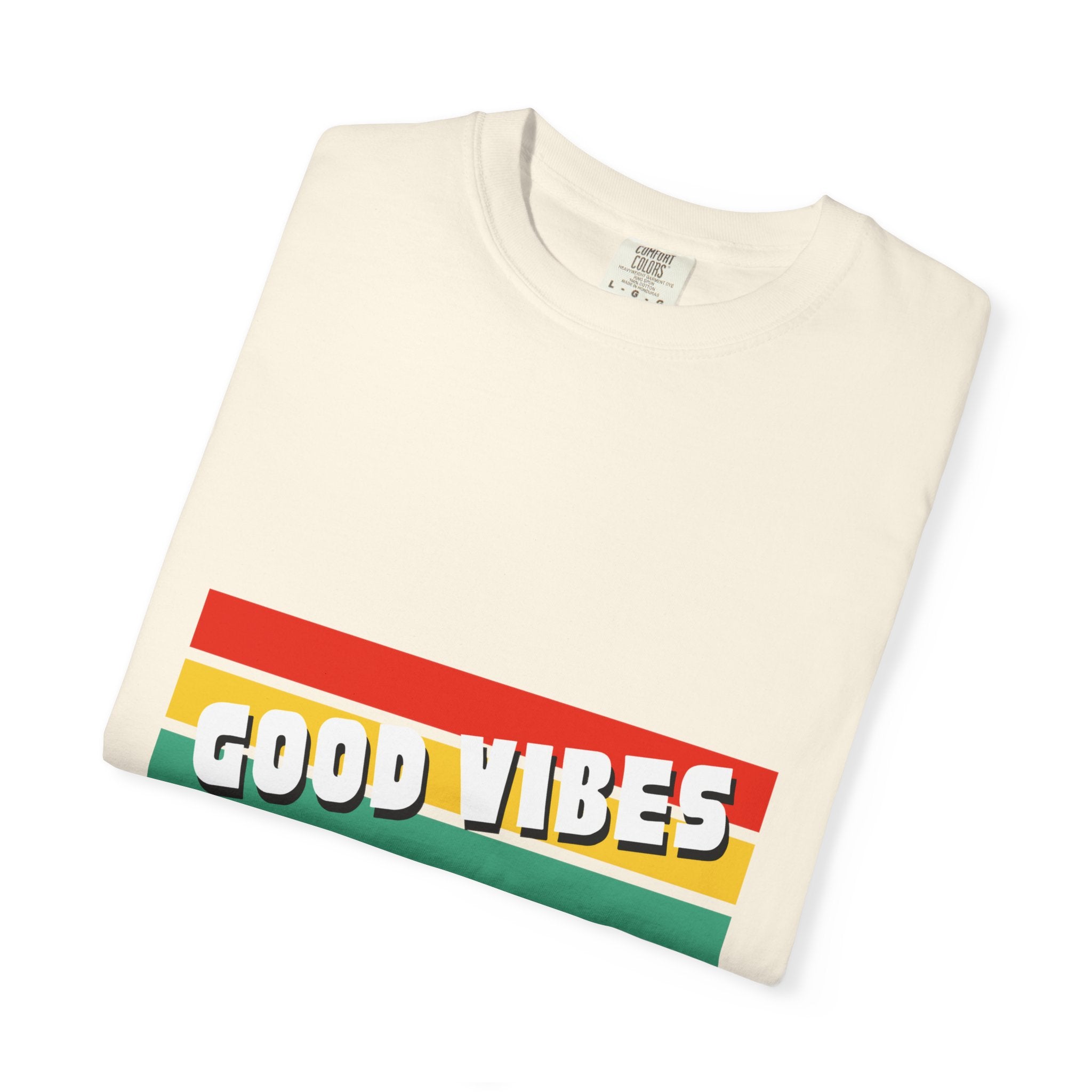 Good Vibes T-Shirt — Retro Stripes “Mind Positive Vibes, Positive Life”