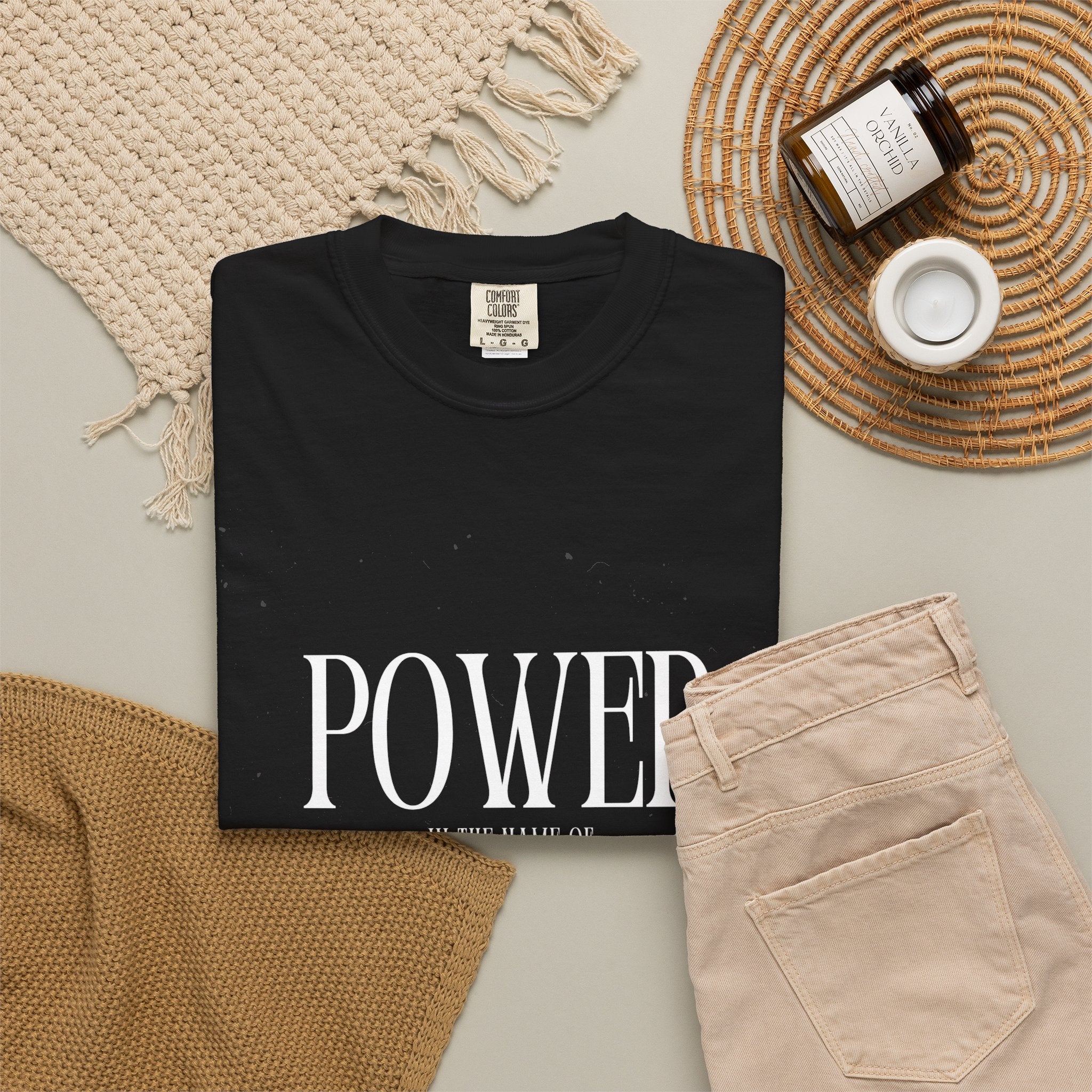T-Shirt — "Power in the Name of Jesus" Graphic Tee