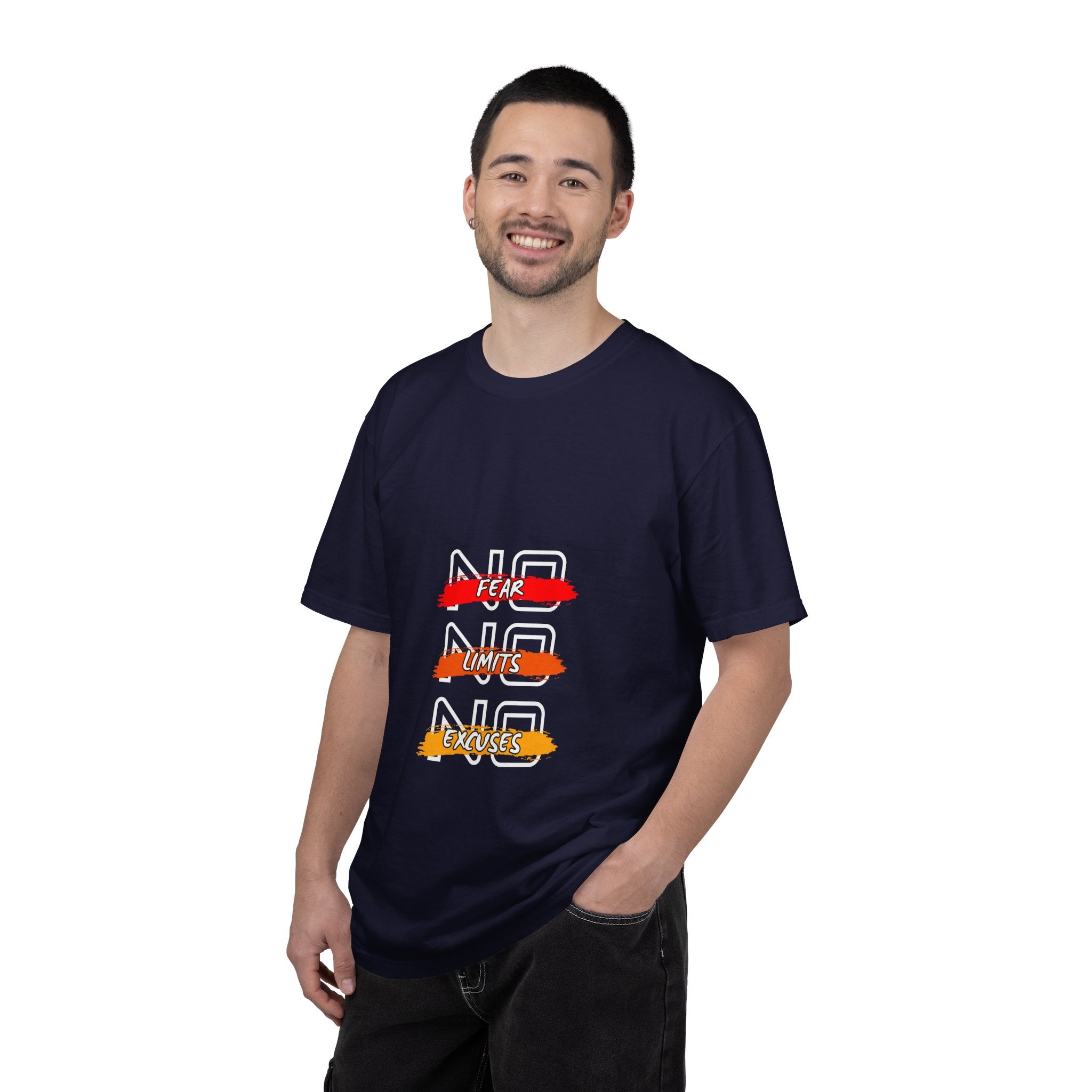 T-Shirt — "No Fear, No Limits, No Excuses" Motivational Graphic Tee