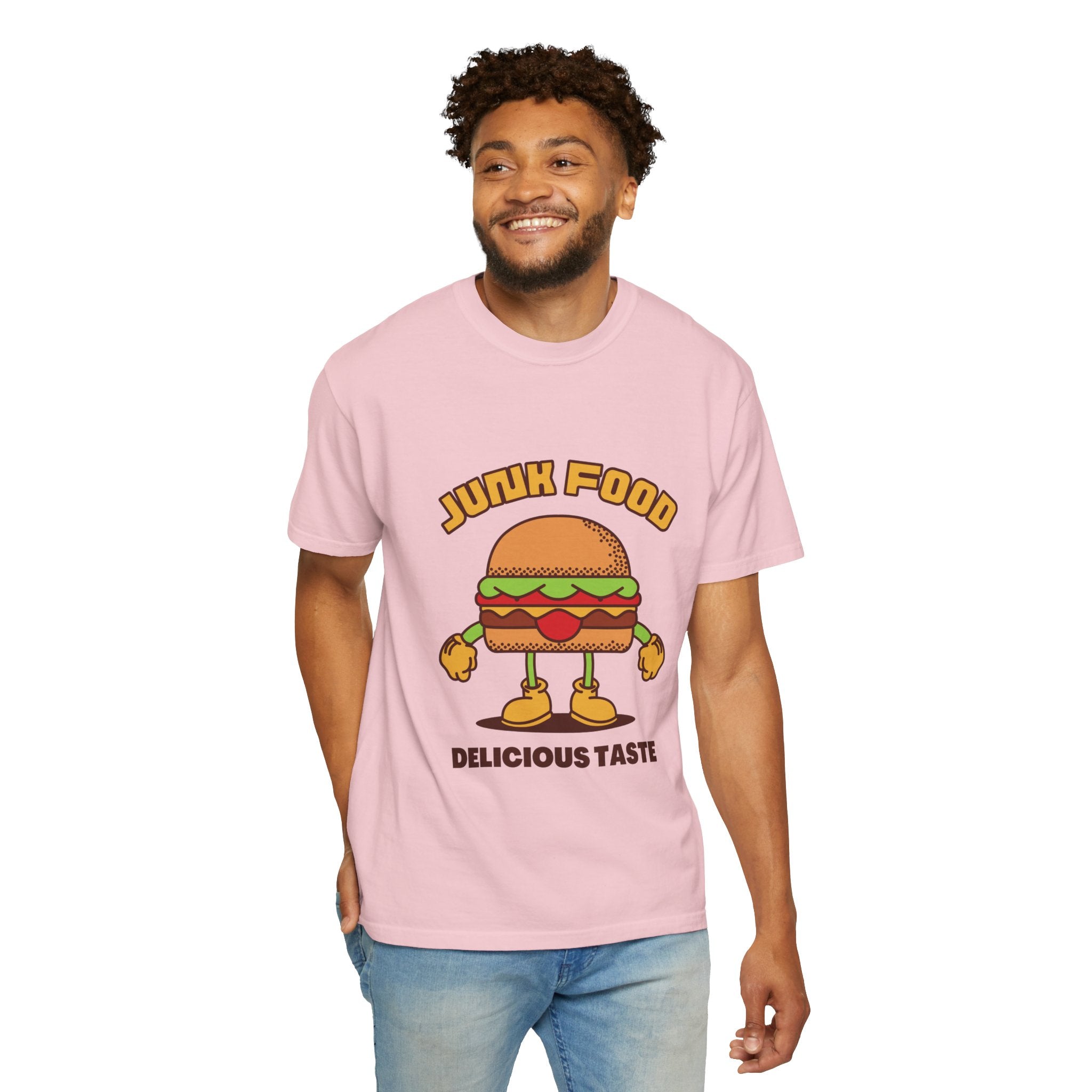 Junk Food Burger T-Shirt — Cute Retro ‘Delicious Taste’ Graphic Tee
