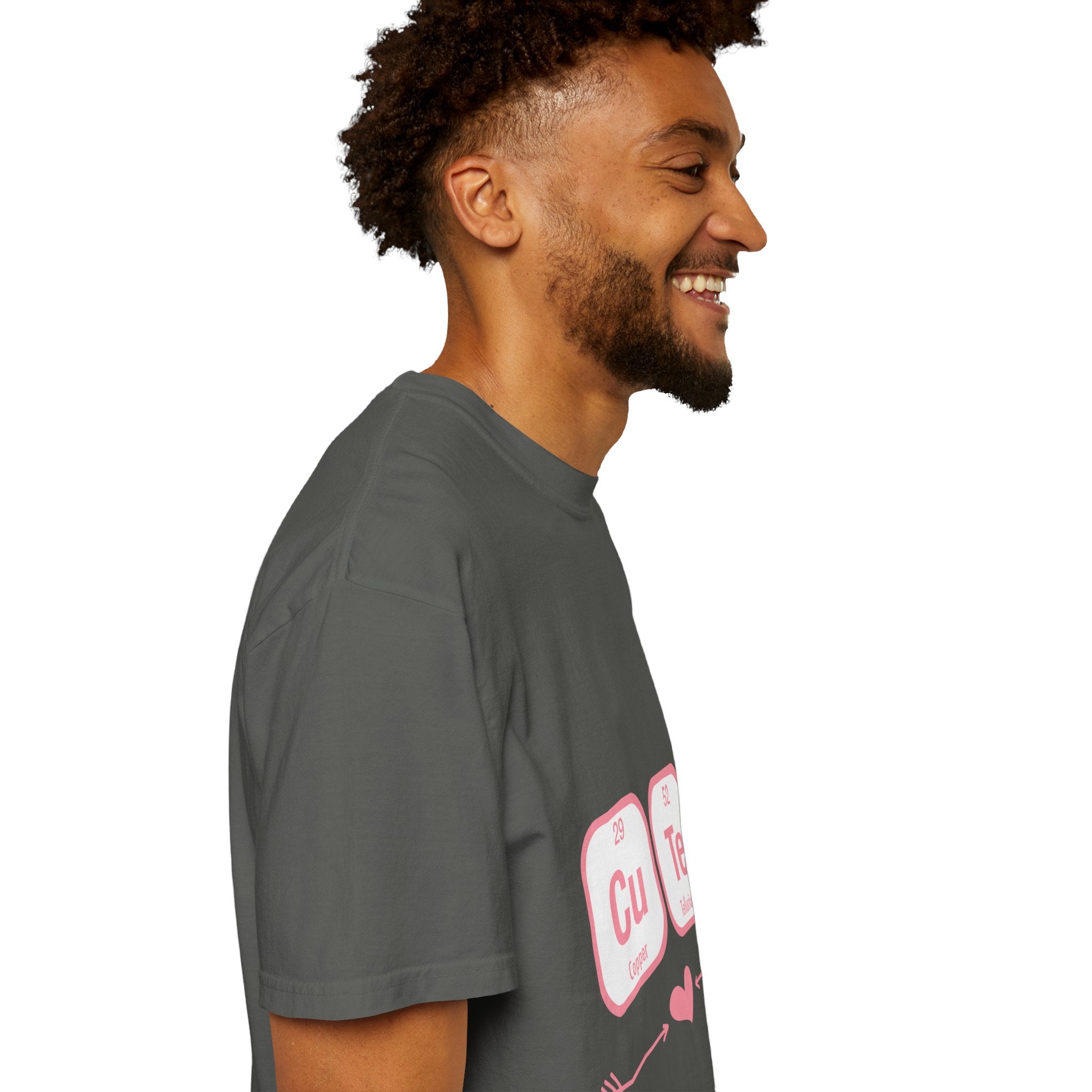 Cute Chemistry Tee — "Cu Te" Element Heart Graphic T-Shirt