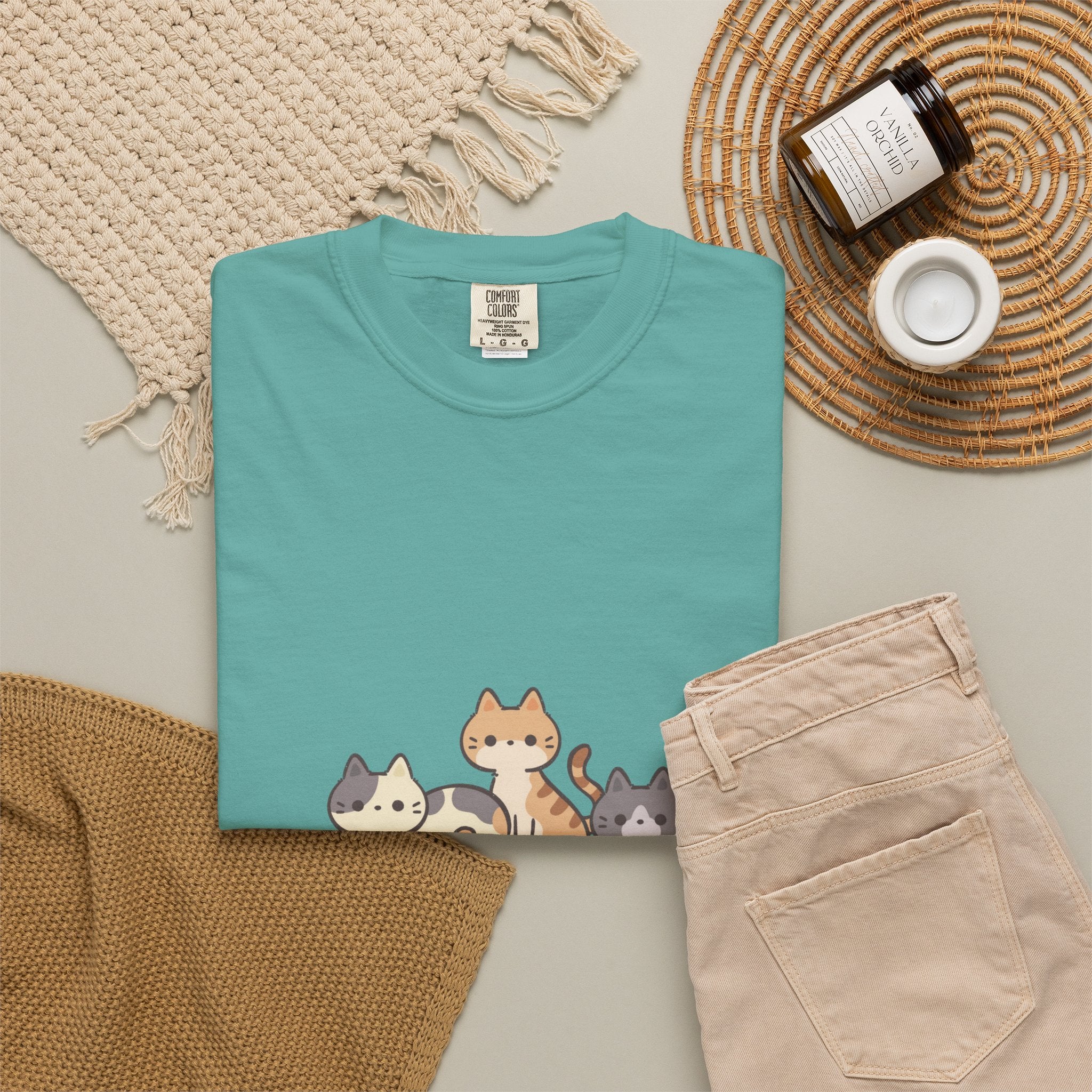 Pet Lover T-Shirt — "Life is More Colorful if You Have a Pet" Cute Cat Illustration