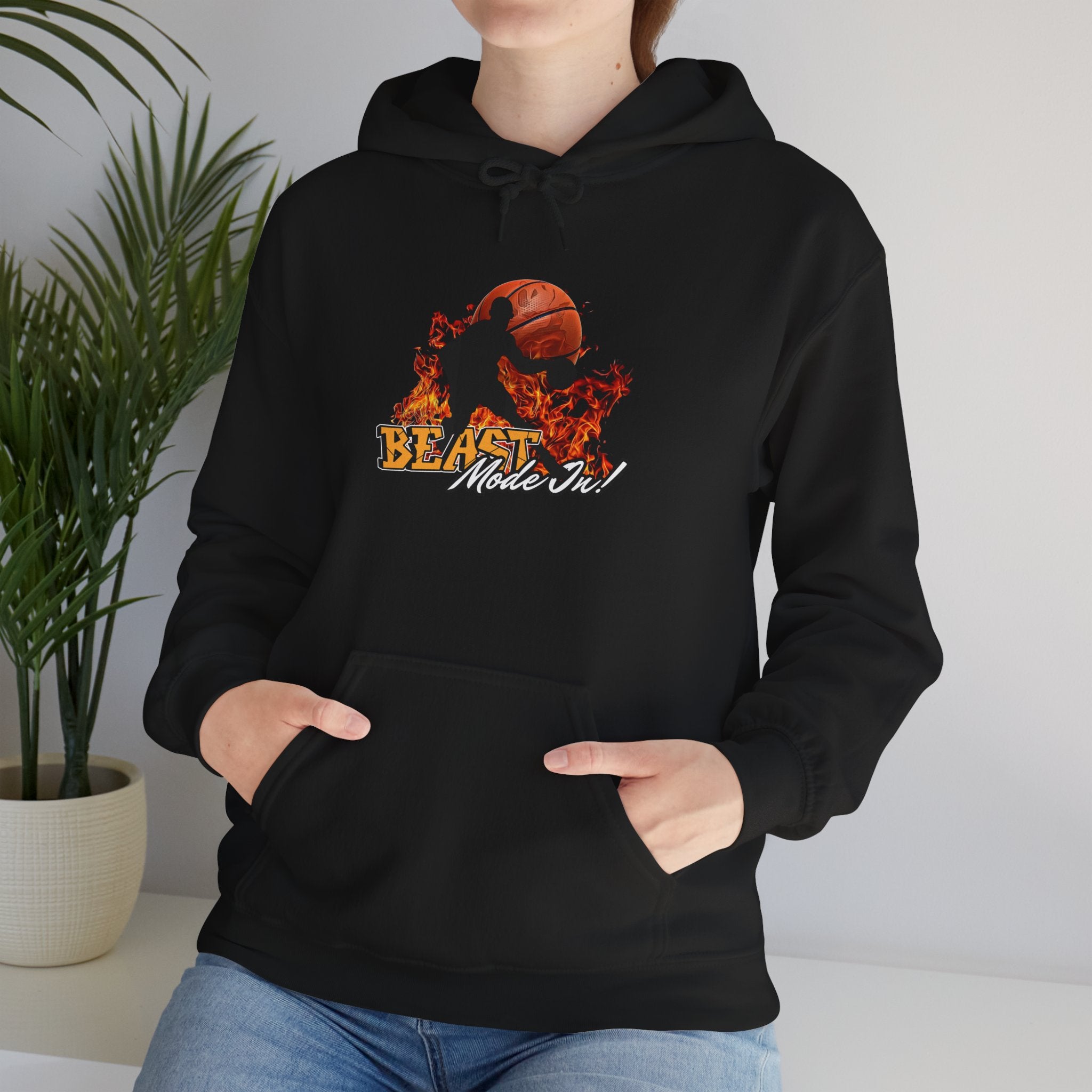 Basketball Beast Mode Hoodie — "Beast Mode On" Graphic Pullover