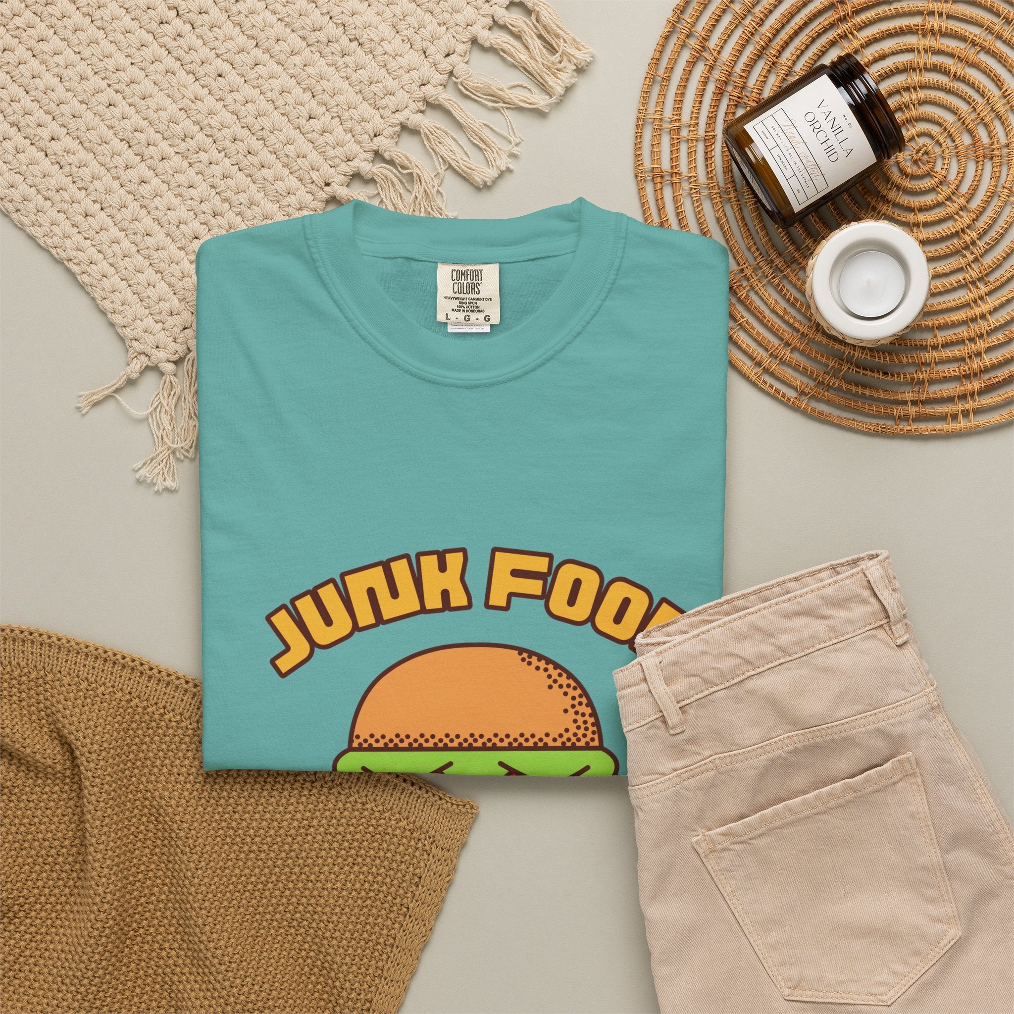 Junk Food Burger T-Shirt — Cute Retro ‘Delicious Taste’ Graphic Tee