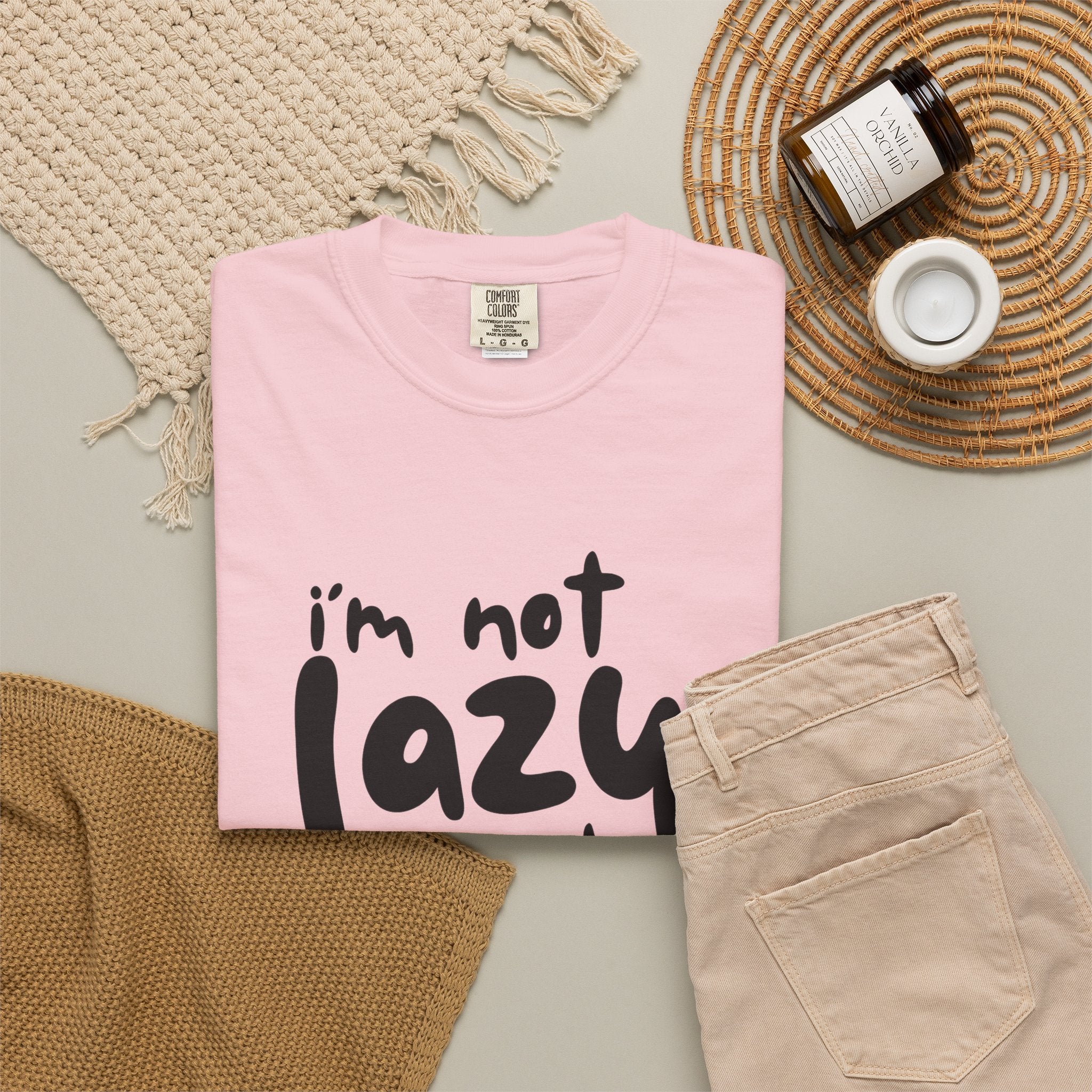 Funny 'I'm Not Lazy I Just Don't Like Work' Graphic T-Shirt
