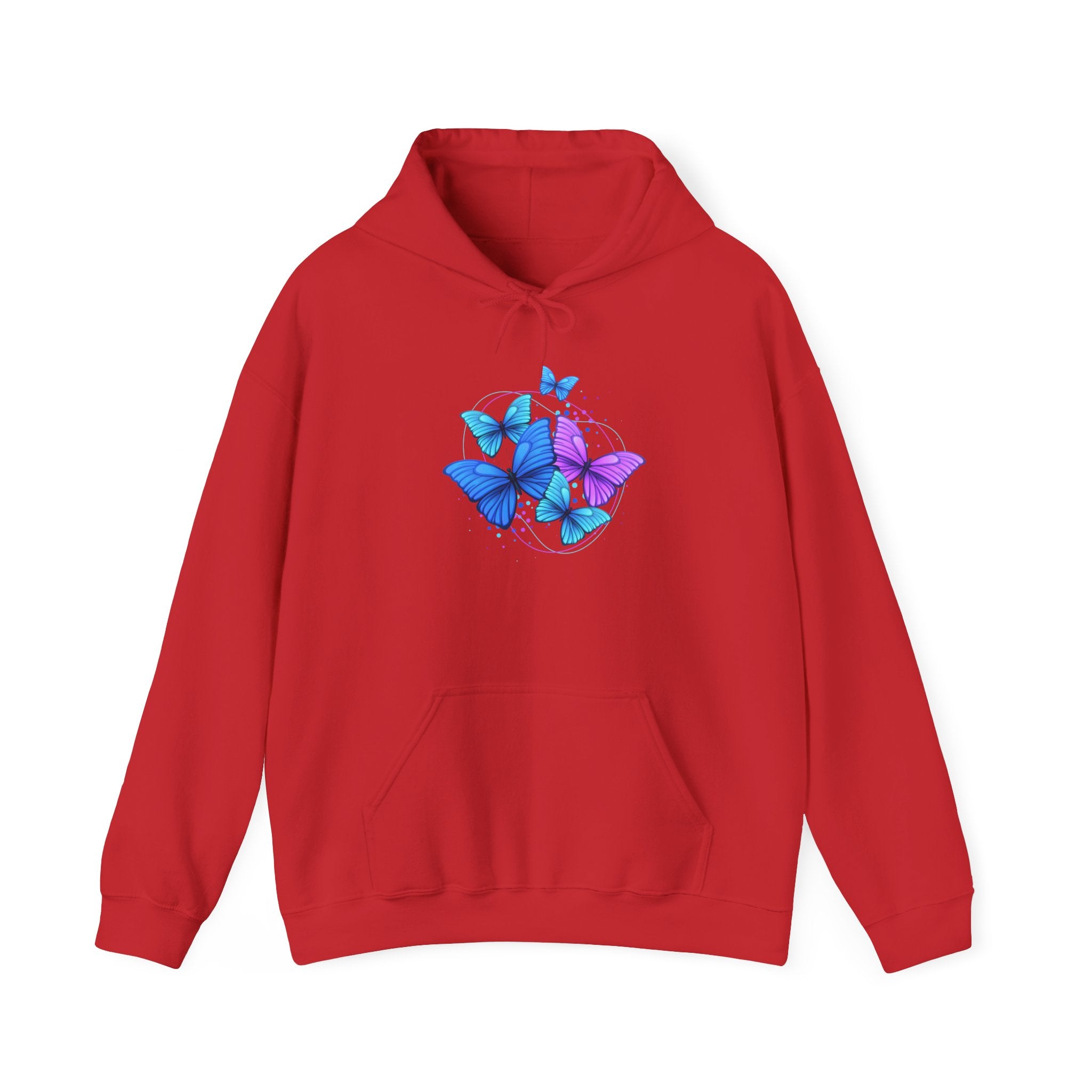 Butterfly Cluster Hoodie – Blue & Purple Butterfly Graphic Sweatshirt