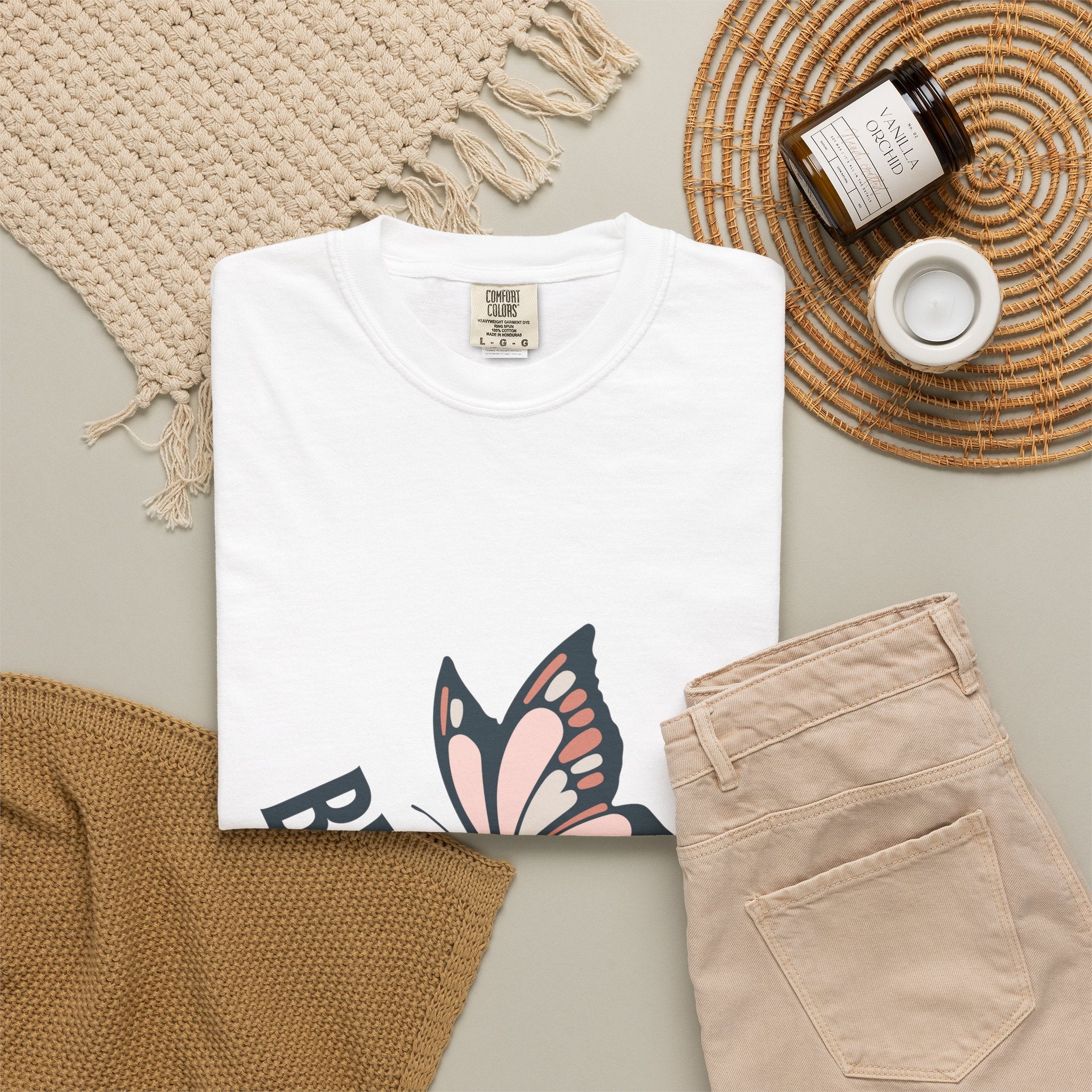 Butterfly Graphic T-Shirt — Pink Monarch Floral Tee