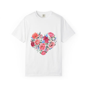Floral Heart T-Shirt – Watercolor Rose Heart Graphic Tee (Valentine’s Day, Mother's Day)