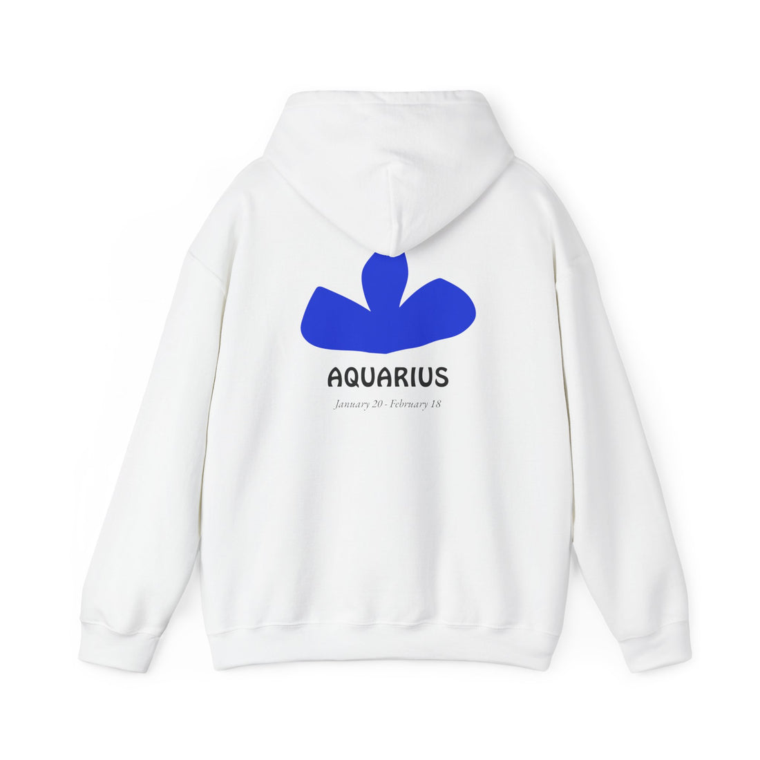 Aquarius Zodiac Hoodie — Minimal Blue Symbol Astrology Sweatshirt