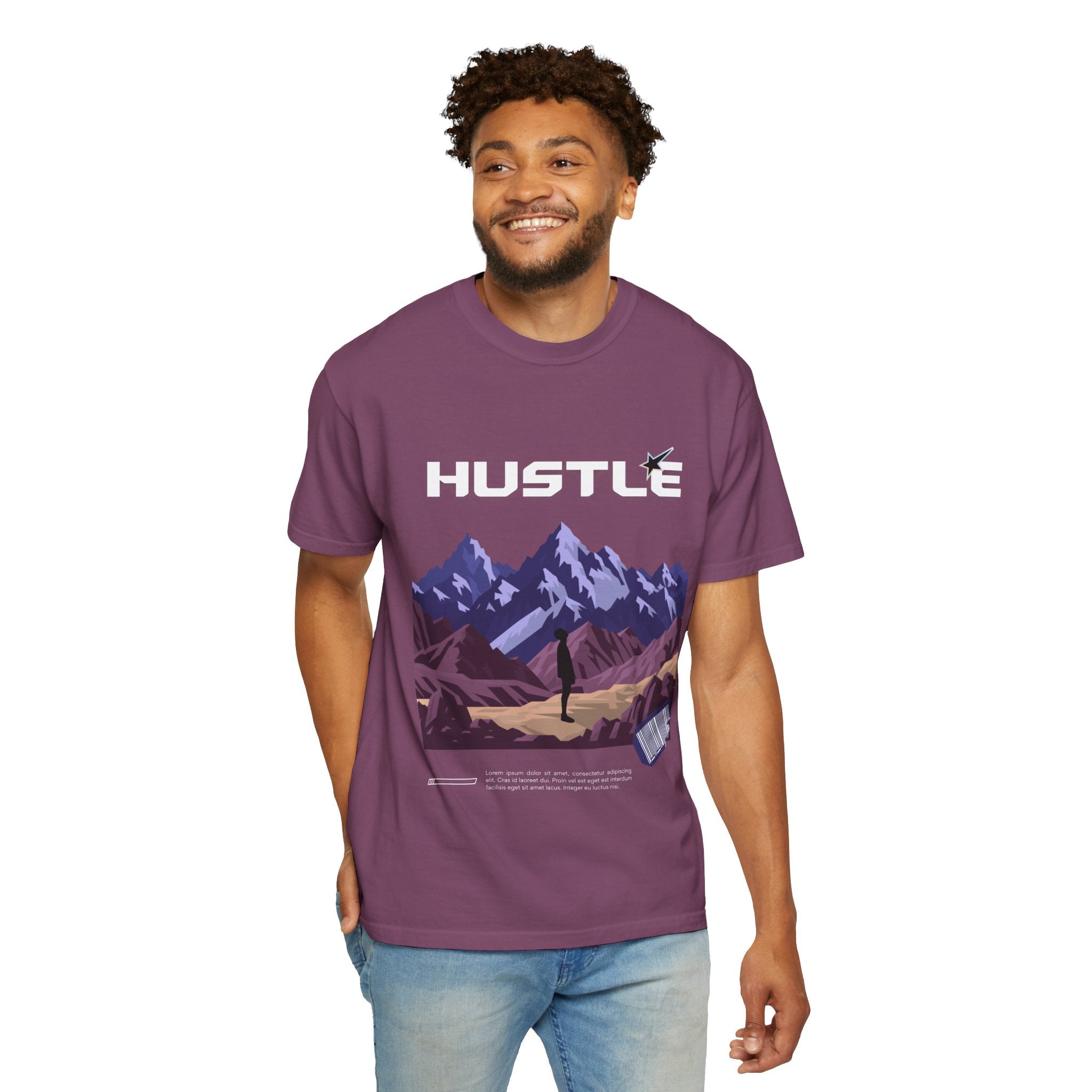 Hustle Mountain T-Shirt — Adventure Motivational Graphic Tee
