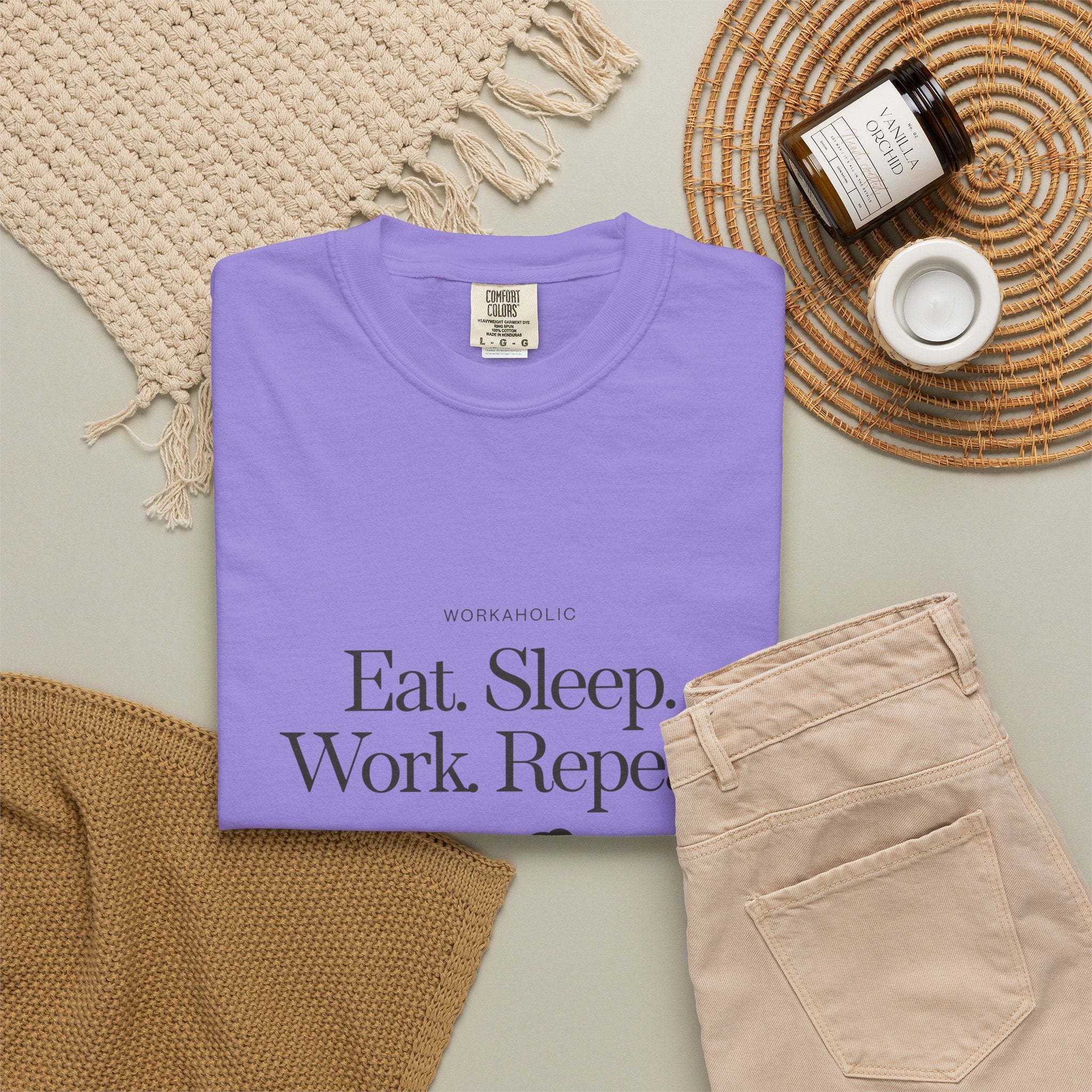 Eat. Sleep. Work. Repeat. Tee — Minimalist Remote Work Graphic T-Shirt