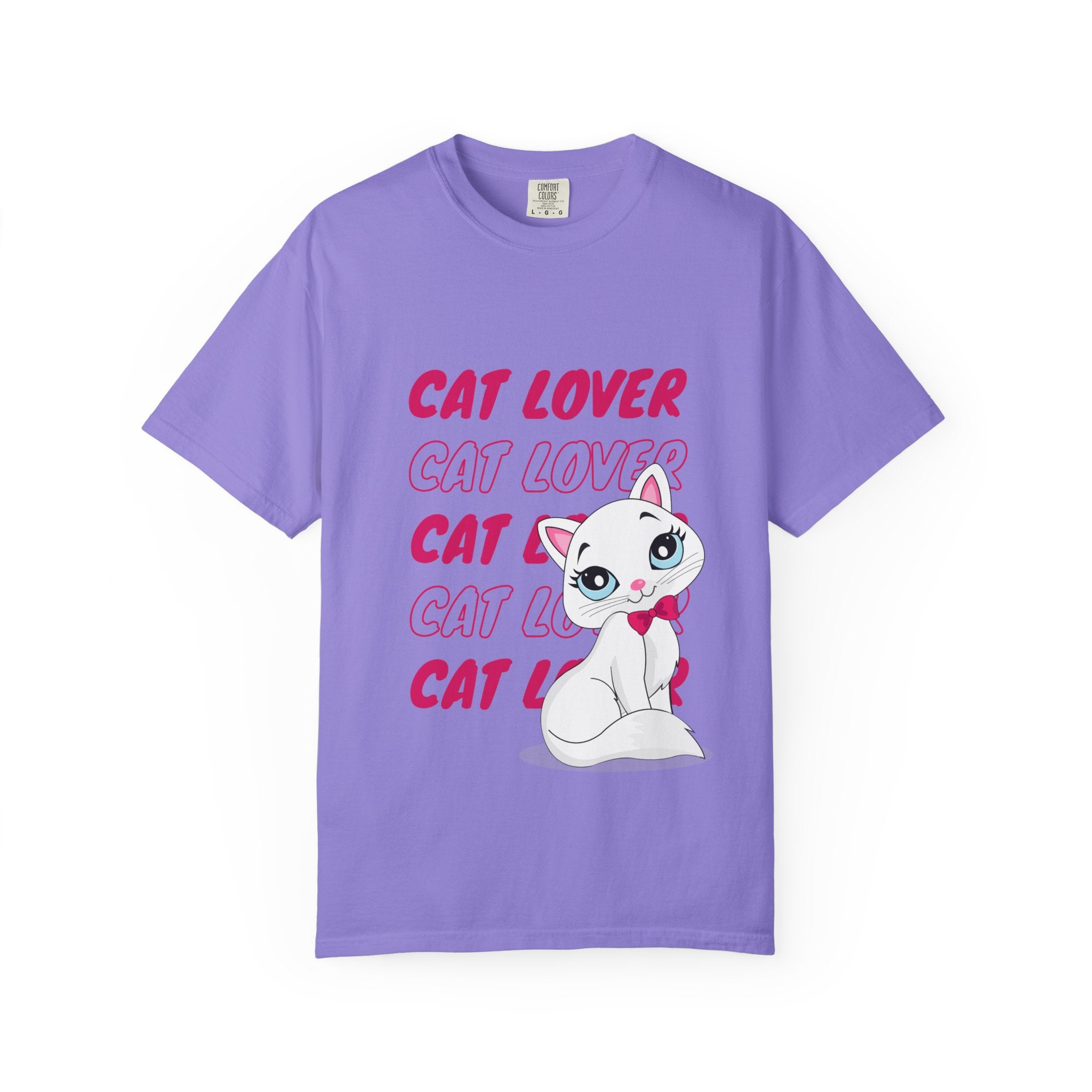 Cat Lover T-Shirt — Cute White Kitten Graphic Tee for Cat Moms & Fans