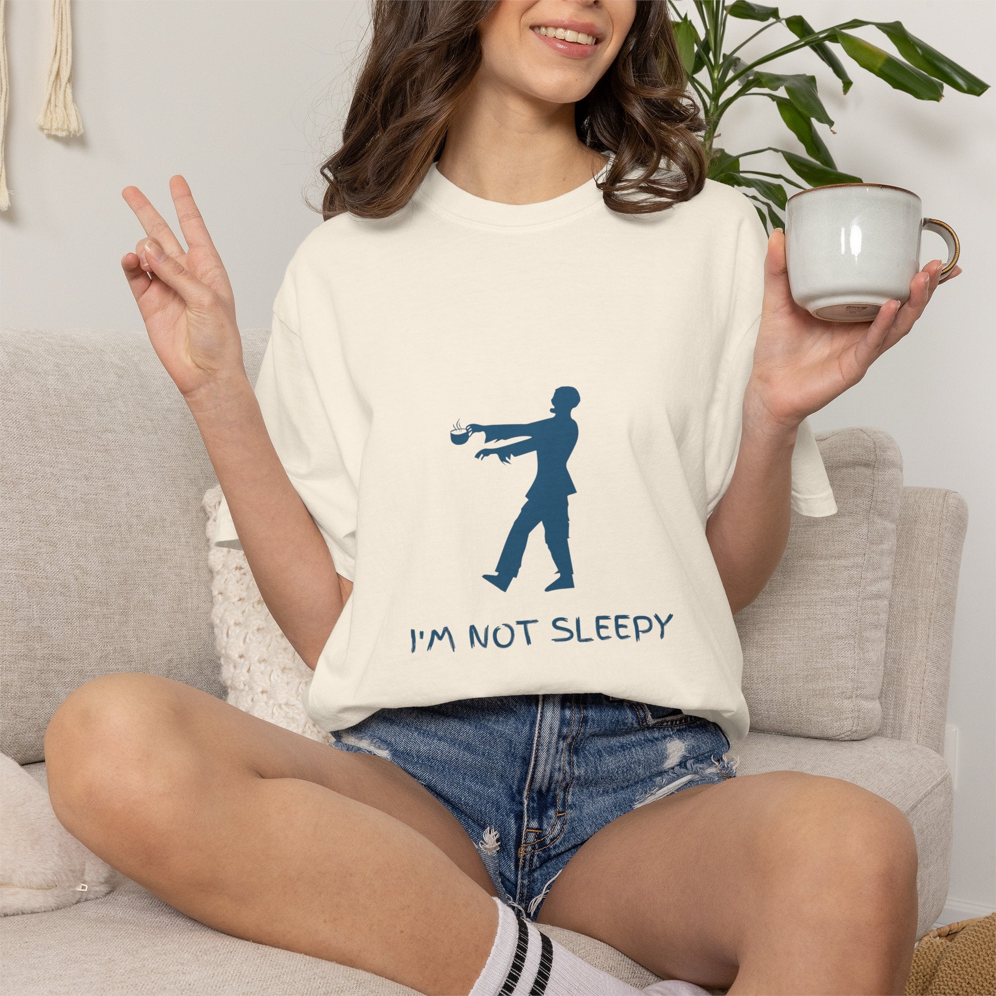 Zombie Silhouette T-Shirt — "I’m Not Sleepy" Funny Halloween Tee
