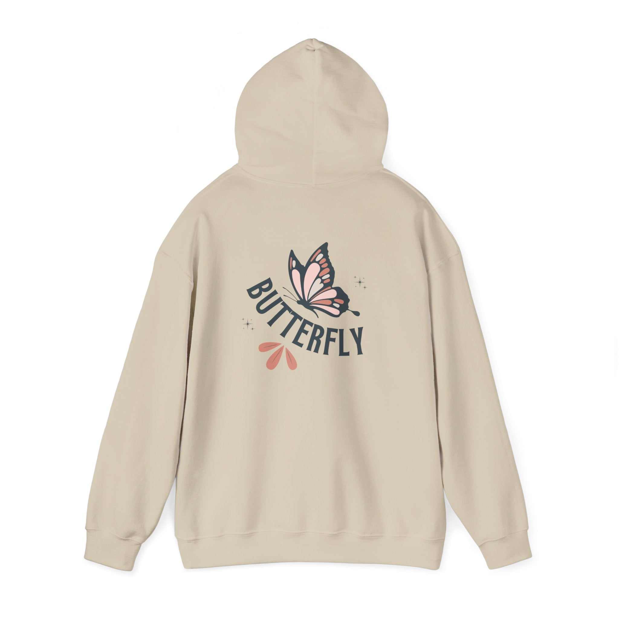 Butterfly Hoodie — Floral Pink Butterfly Graphic Pullover