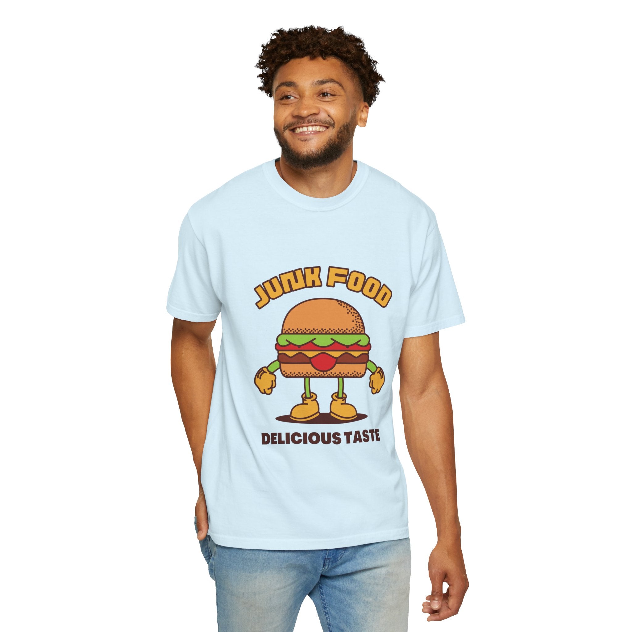 Junk Food Burger T-Shirt — Cute Retro ‘Delicious Taste’ Graphic Tee