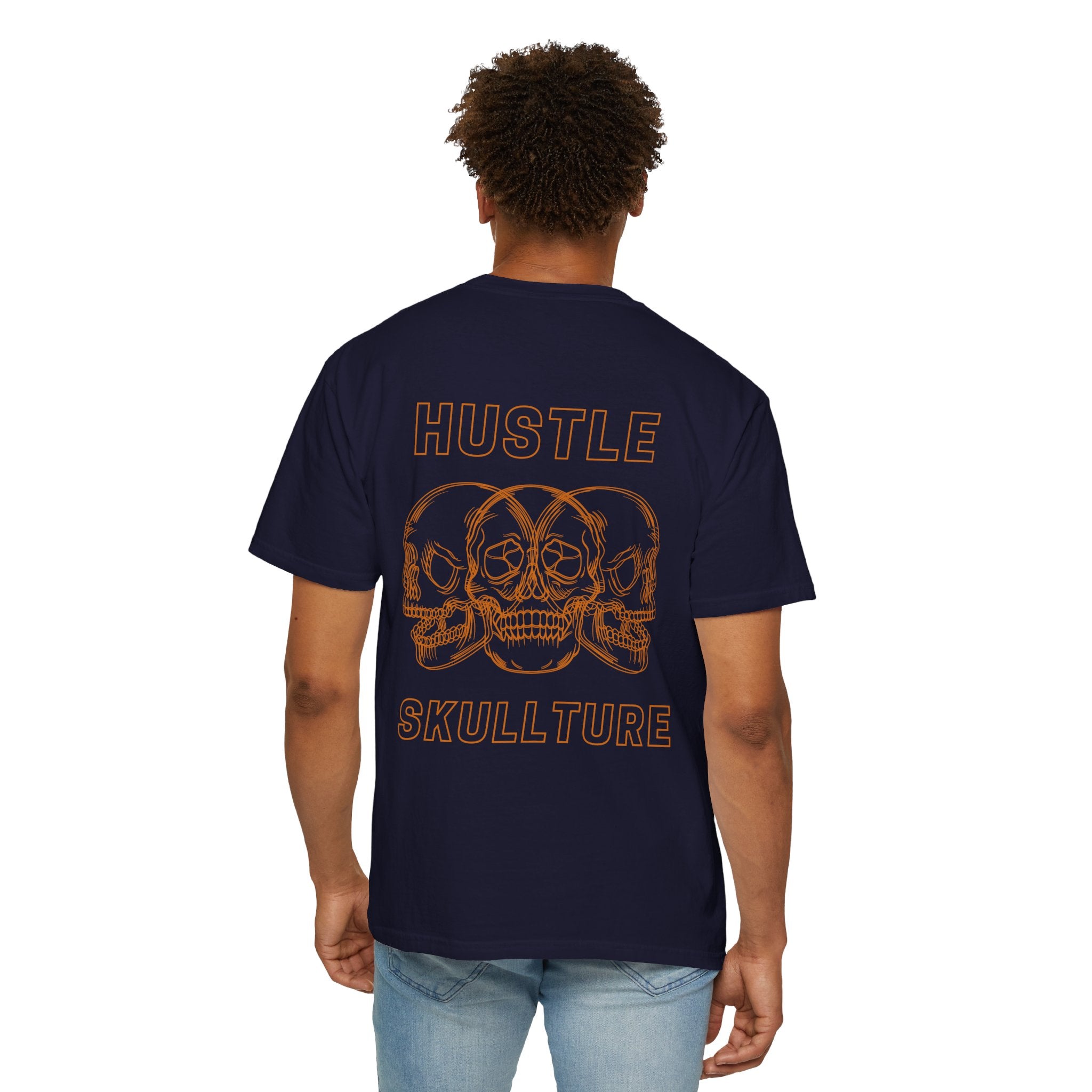 Hustle Skullture Tee — Vintage Skull Graphic T-Shirt for Streetwear & Edgy Style