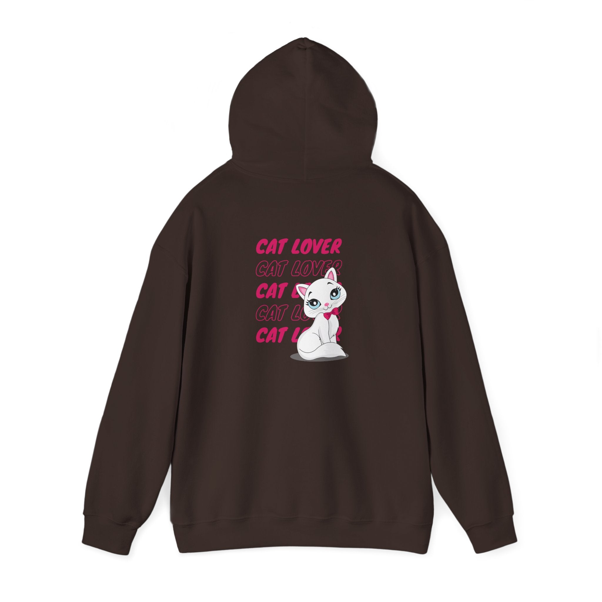 Cat Lover Hoodie — Cute Pink Kitty Graphic Pullover