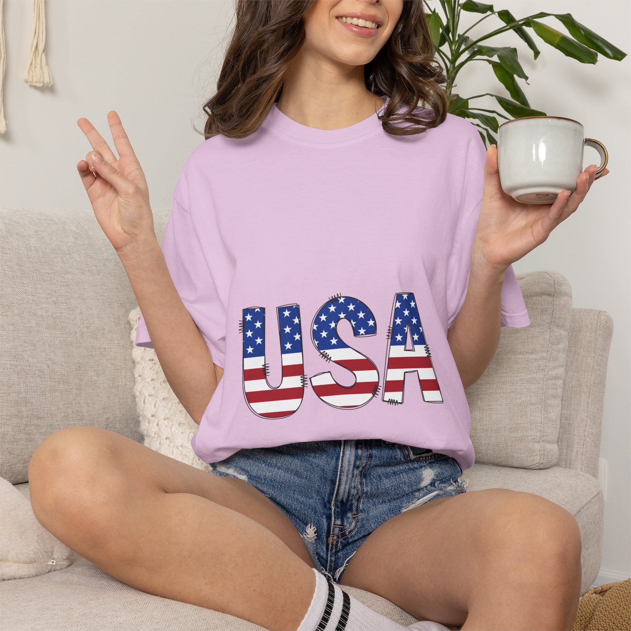 USA Flag Graphic T-Shirt — Patriotic Fourth of July Tee