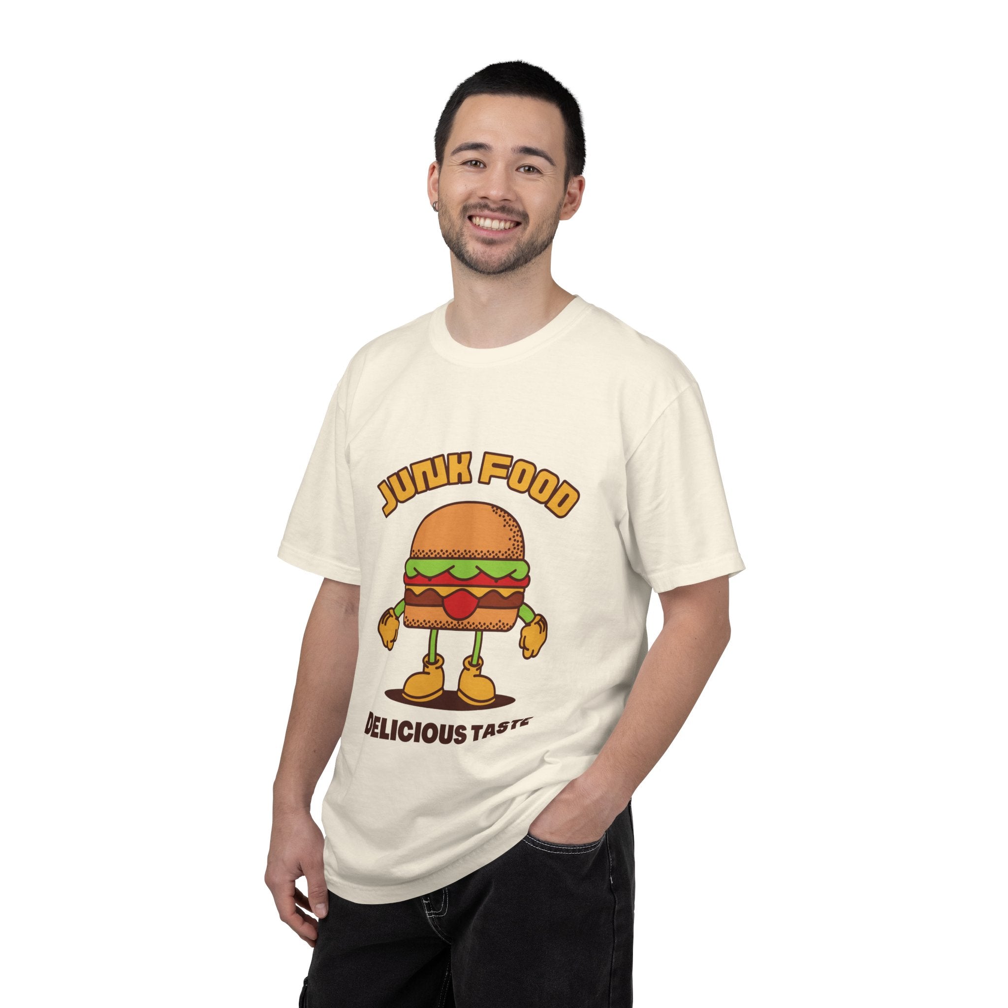 Junk Food Burger T-Shirt — Cute Retro ‘Delicious Taste’ Graphic Tee