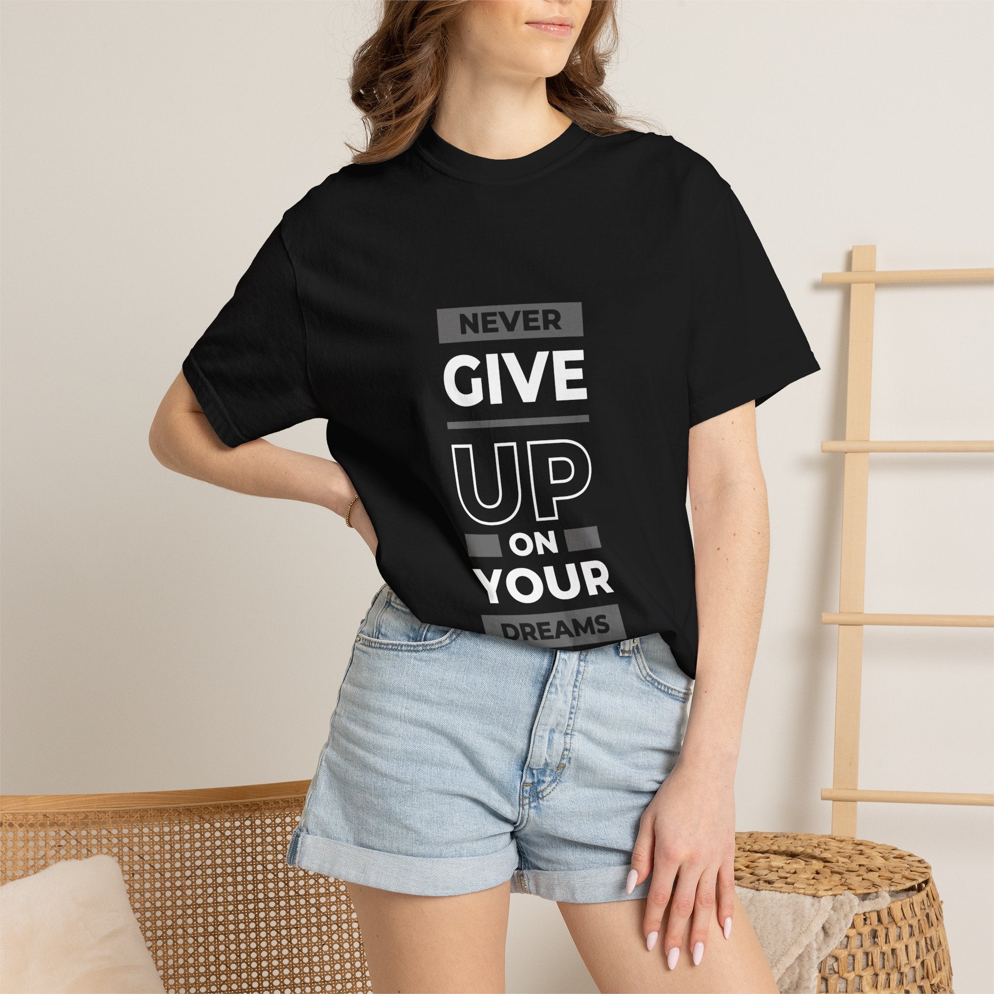 Never Give Up On Your Dreams T-Shirt — Motivational Graphic Tee