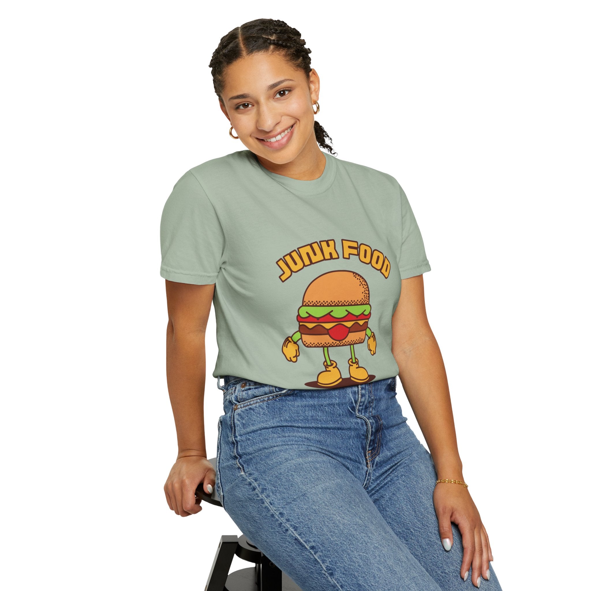 Junk Food Burger T-Shirt — Cute Retro ‘Delicious Taste’ Graphic Tee