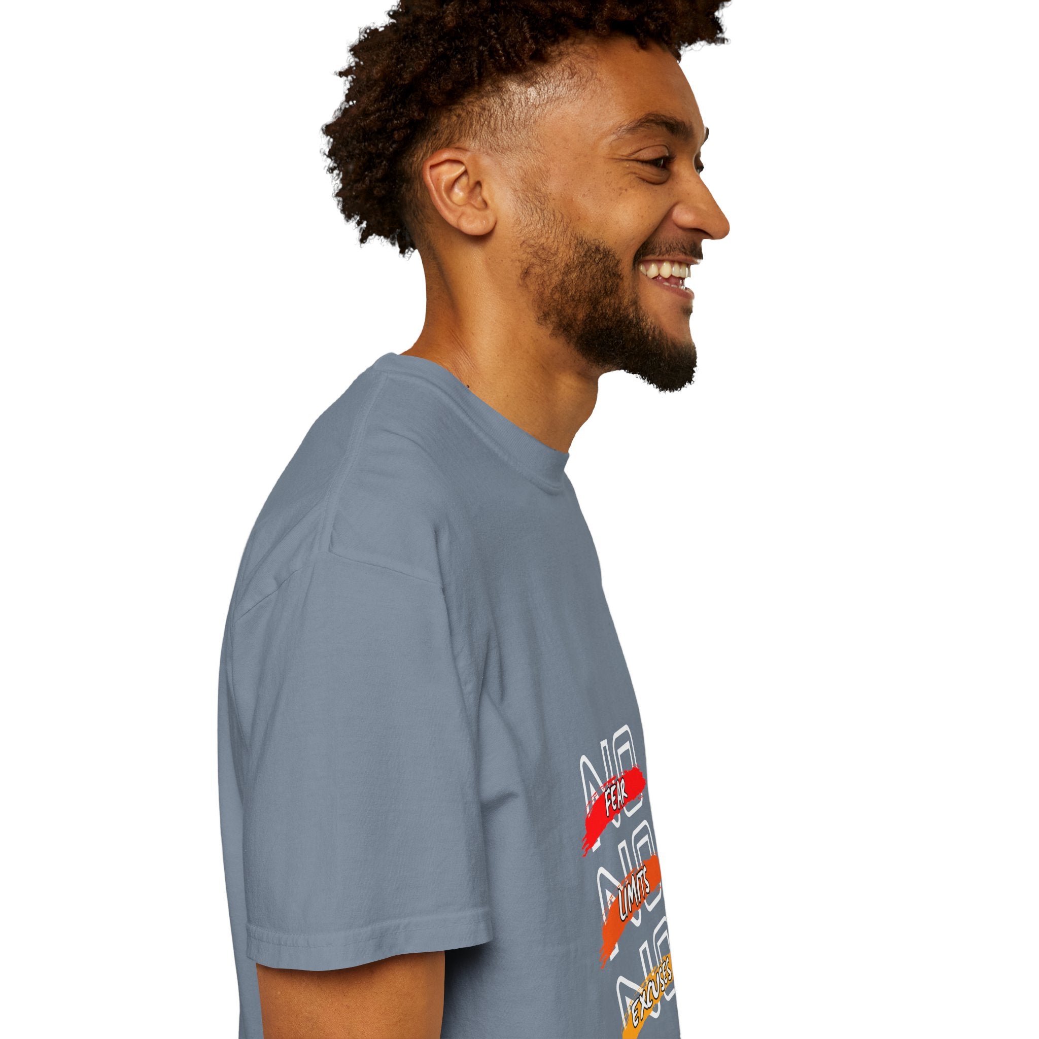 T-Shirt — "No Fear, No Limits, No Excuses" Motivational Graphic Tee