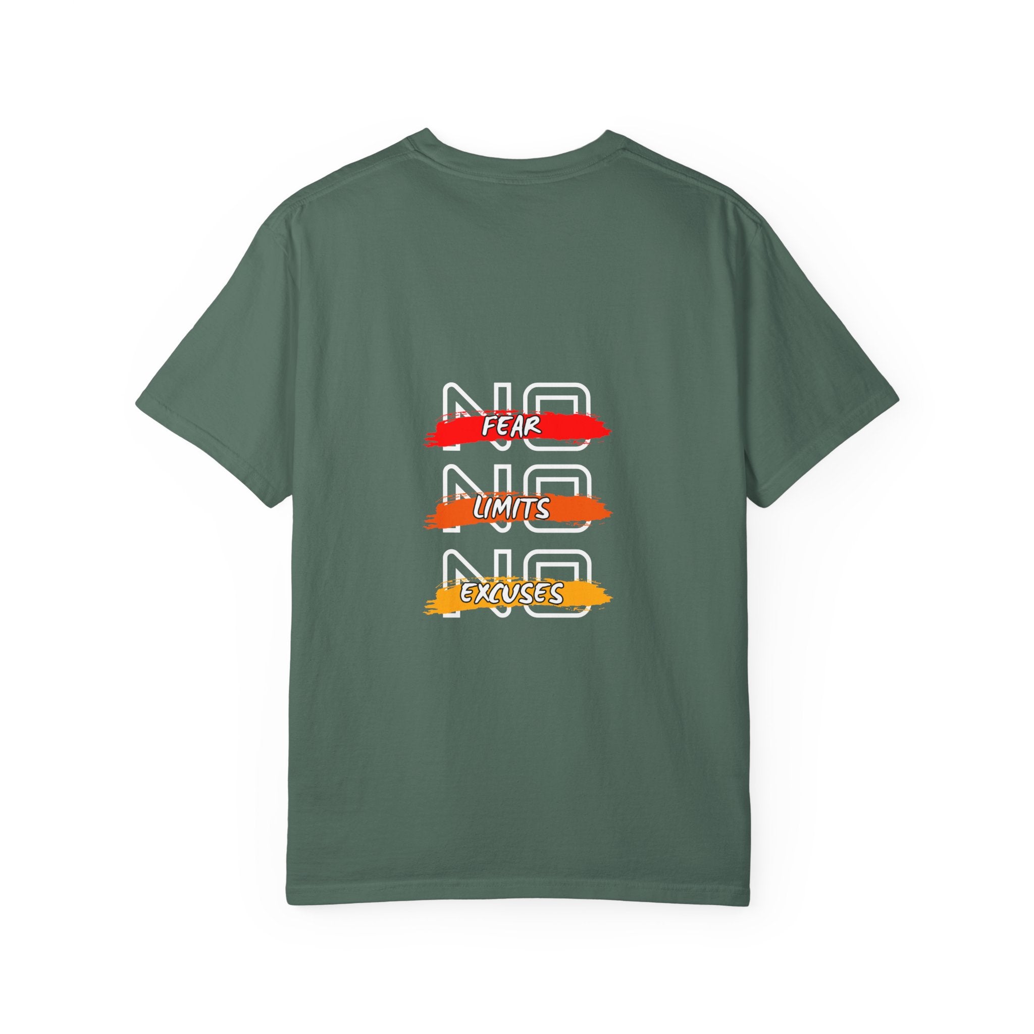 T-Shirt — "No Fear, No Limits, No Excuses" Motivational Graphic Tee